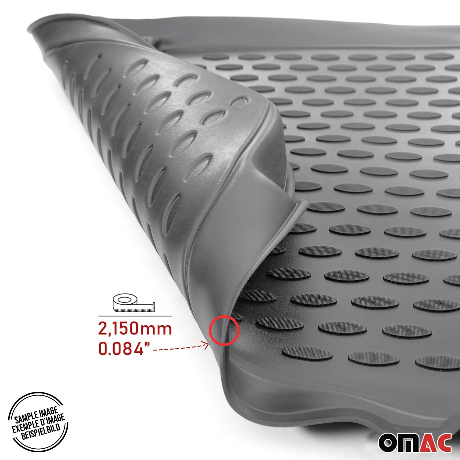 OMAC All-Weather 3D Custom Fit Floor Mats for Toyota Sienna 7 Seats (2013-2020) | TPE Rubber Car Mats | Waterproof, Odorless, Non-Slip Floor Liners | Laser Measured Perfect Fit | Gray | Ideal for Family Trips, Daily Commute & Outdoor Adventures