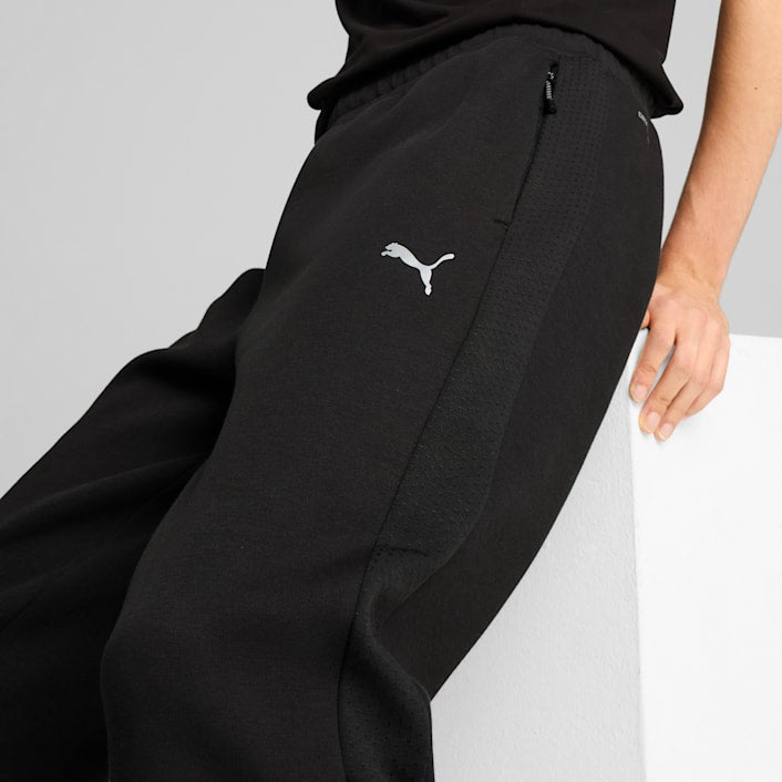 PUMA Men's EVOSTRIPE Black Track Pants - Comfortable Athletic Joggers for Running, Gym & Casual Wear