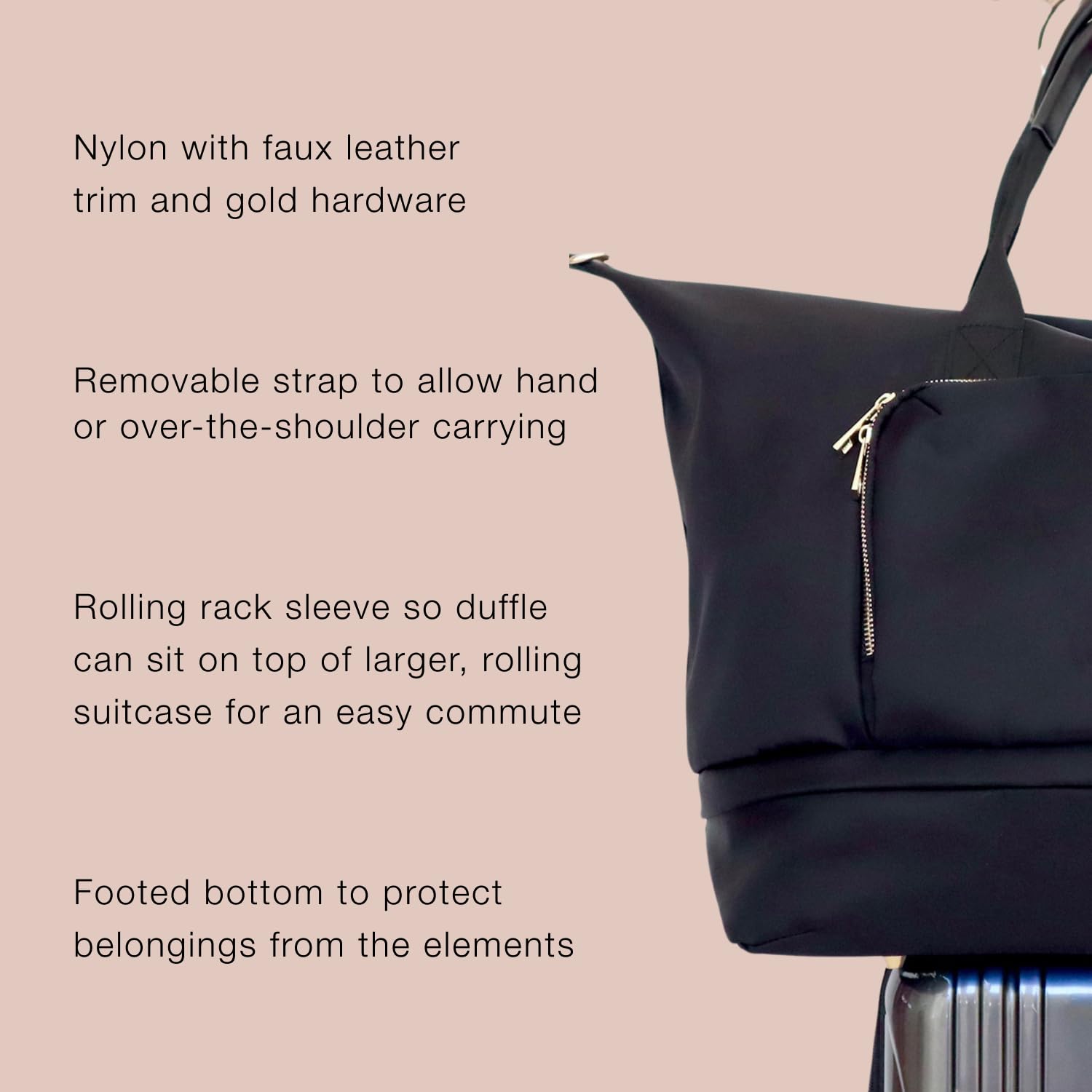 **Jouer Le Weekender Travel Bag for Women - Large Duffle Carry On Tote with Shoulder Strap (9