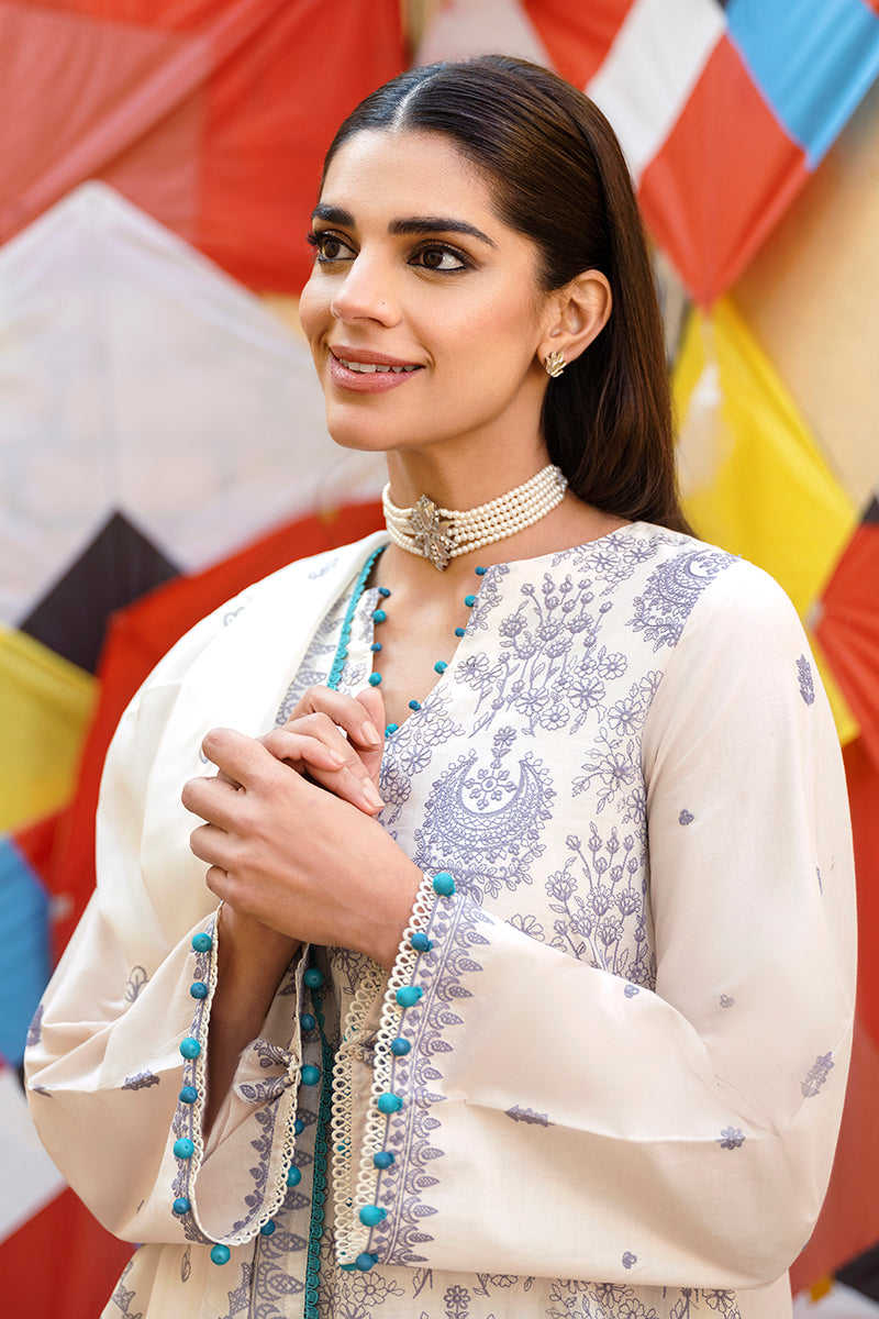 IVORY GLOW 3-Piece Embroidered Lawn Suit for Women | Elegant Summer Outfit for Weddings, Parties & Special Occasions