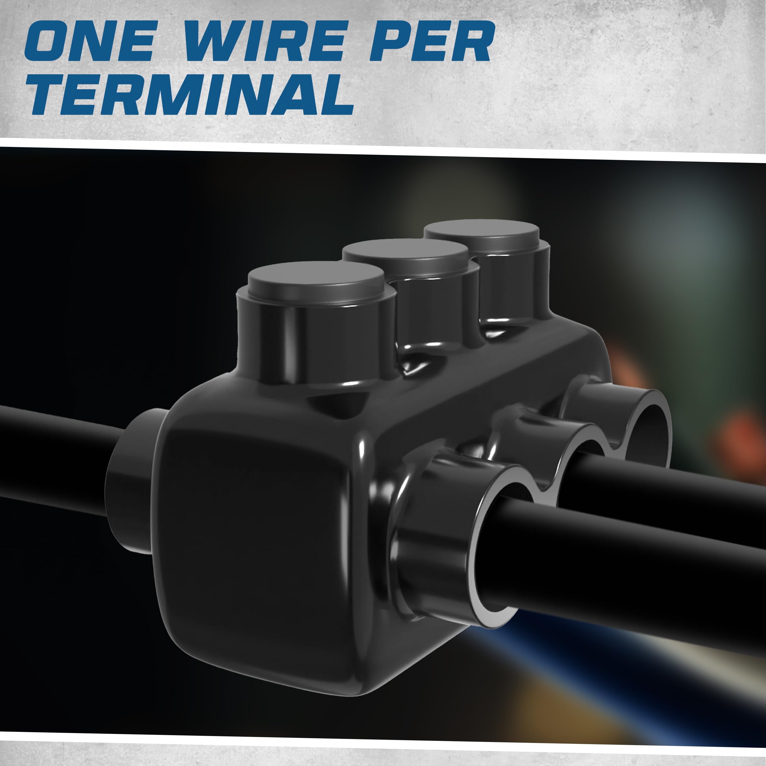 OHLECTRIC 2 Pack Insulated Wire Connectors - 3 Port Dual Side Entry for 250-6 AWG Wires with 5/16