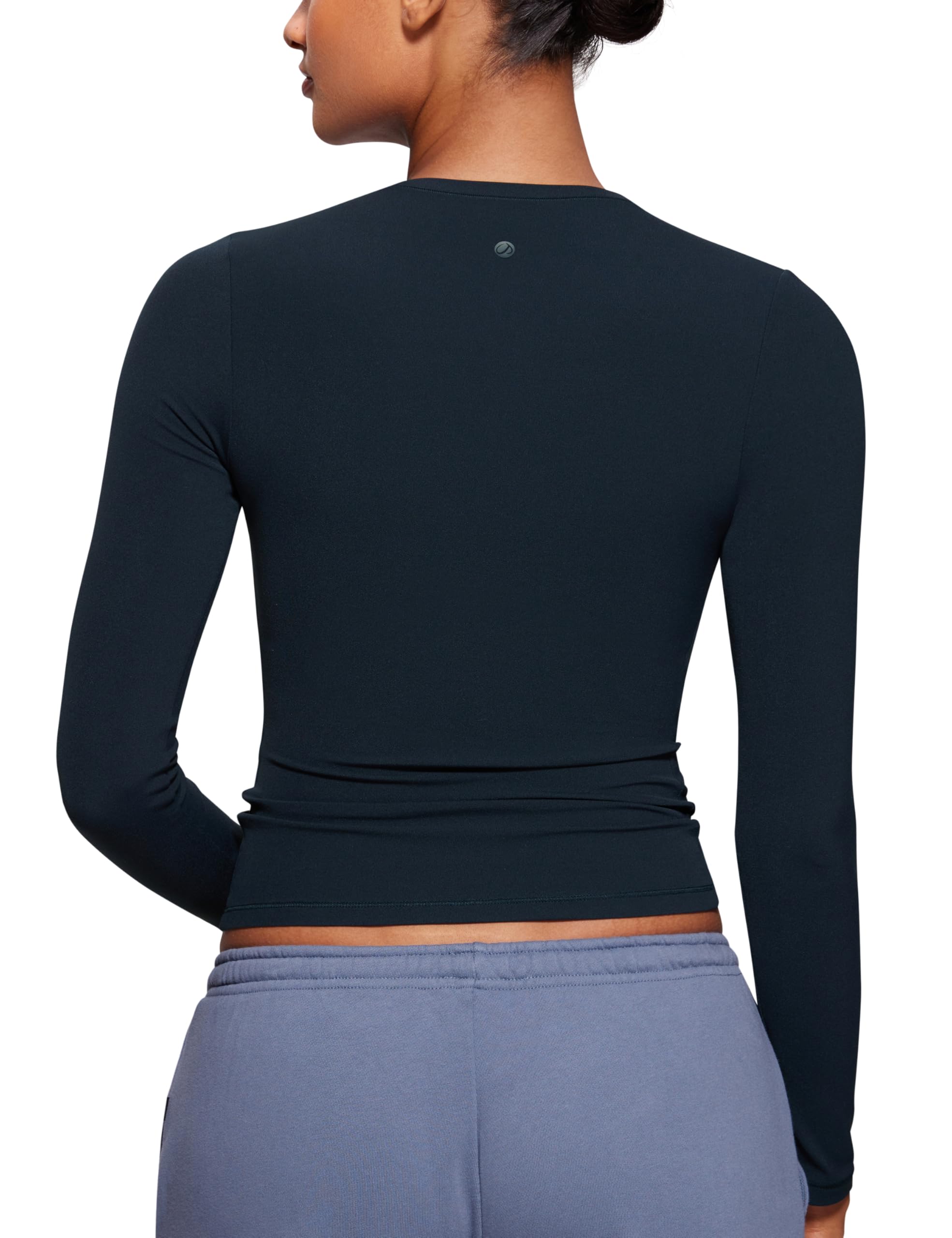 CRZ YOGA Women's Soft Embrace Long Sleeve T-Shirt - Comfortable Crew Neck Fitted Basic Top for Fall & Winter - Perfect for Yoga, Workouts, and Casual Outfits