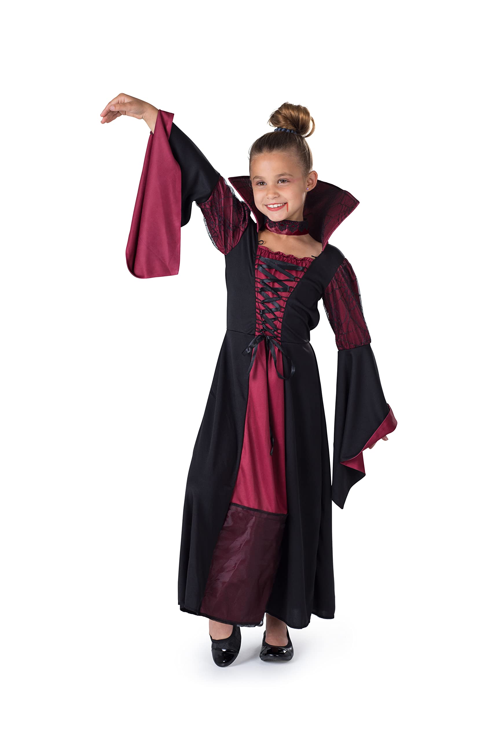 Kids Vampire Costume for Girls - Halloween Vampiress Dress | Dress Up America | Perfect for Halloween Parties, Trick or Treating & Cosplay
