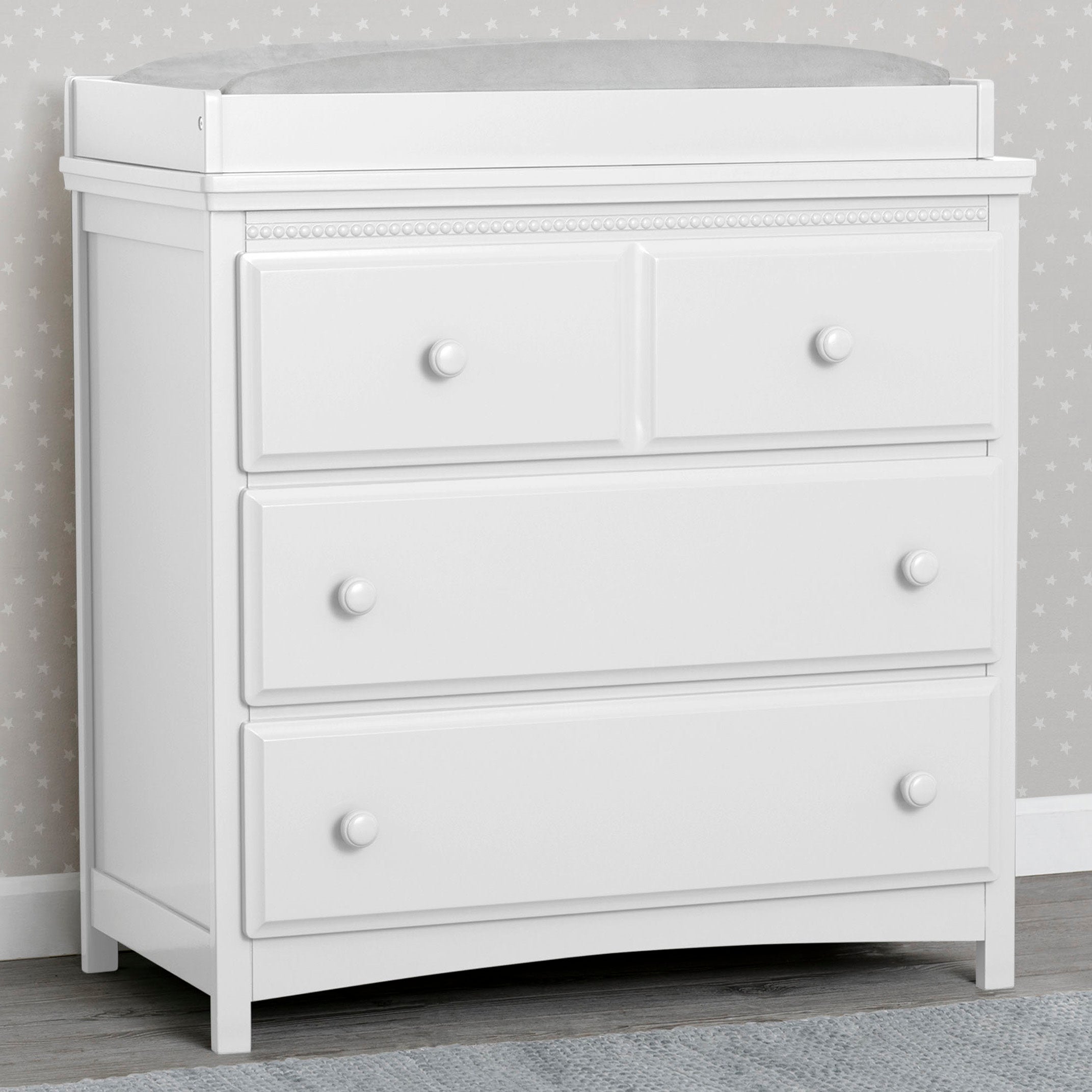 Emerson 3-Drawer Baby Dresser with Changing Table Top & Secure Interlocking Drawers - Perfect for Nursery Organization & Diaper Changing Station