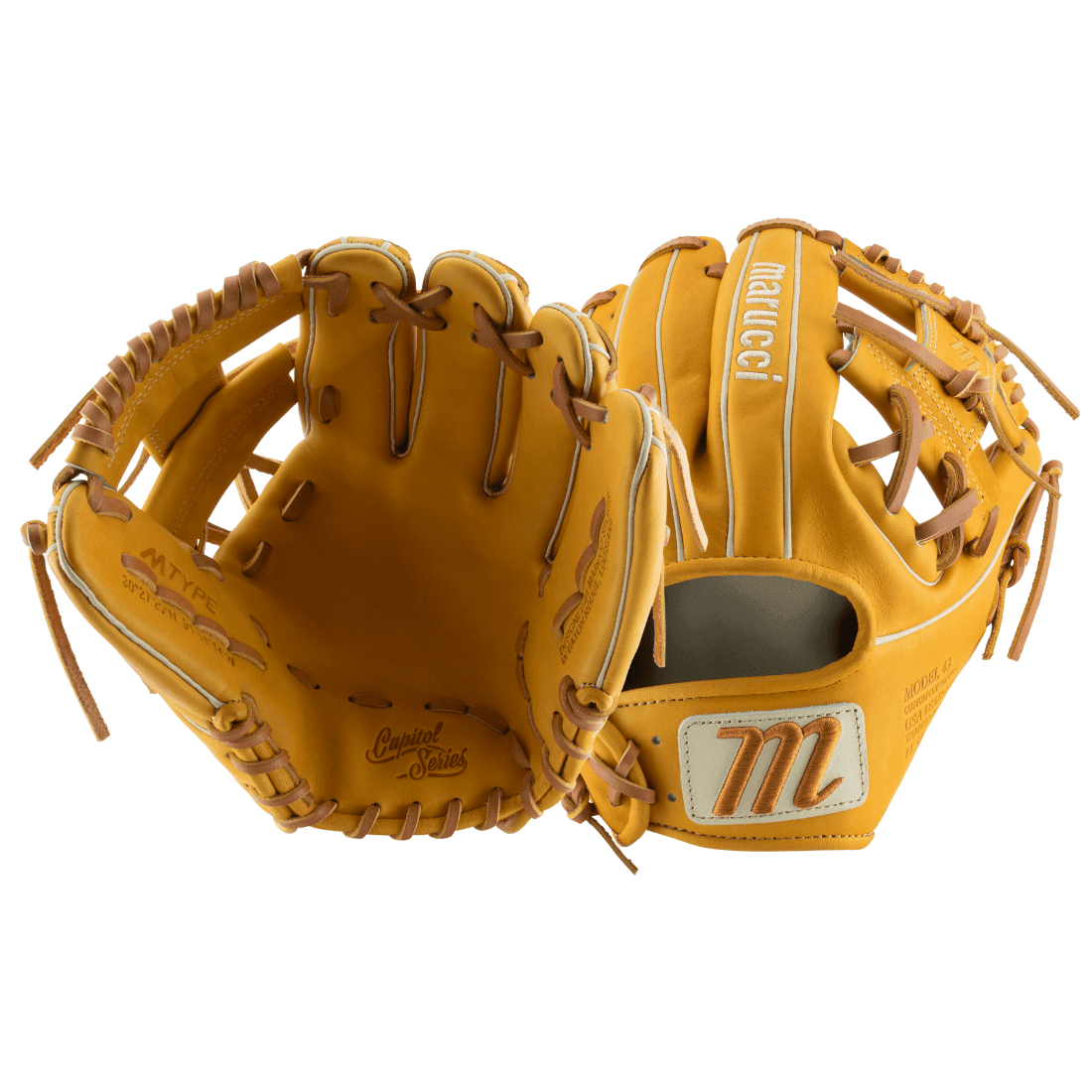 Marucci Capitol Series M Type 43A2 11.5 Inch Infield Baseball Glove - Professional Leather Mitt for Youth & Adult Players - Perfect for Infield Practice, Games & Training Sessions