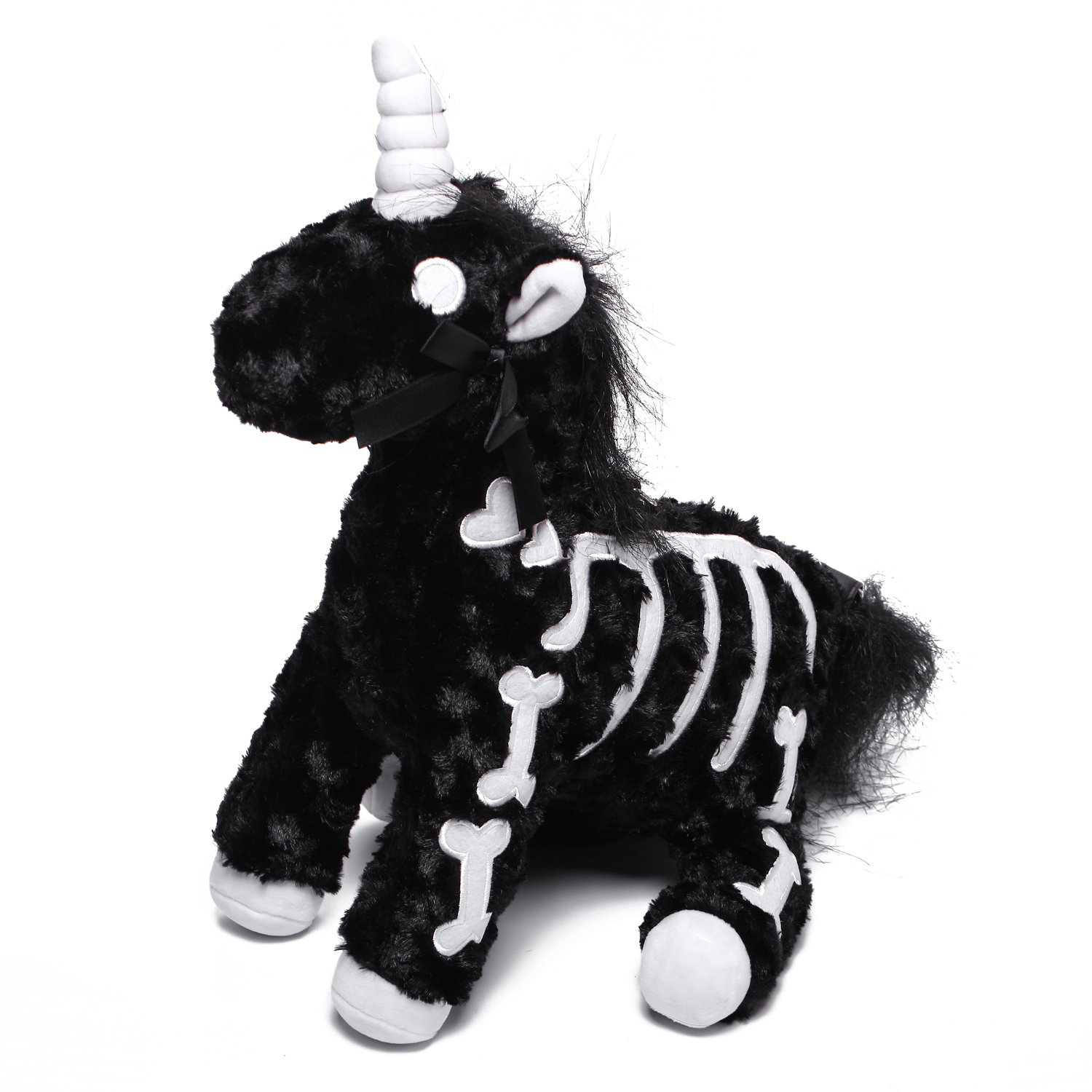Littleforbig Uniskelly Skeleton Unicorn Plush Stuffed Animal with Shoulder Bag - Cute Kawaii Halloween Toy & Fashion Accessory for Girls, Cosplay, Gift Giving & Everyday Use