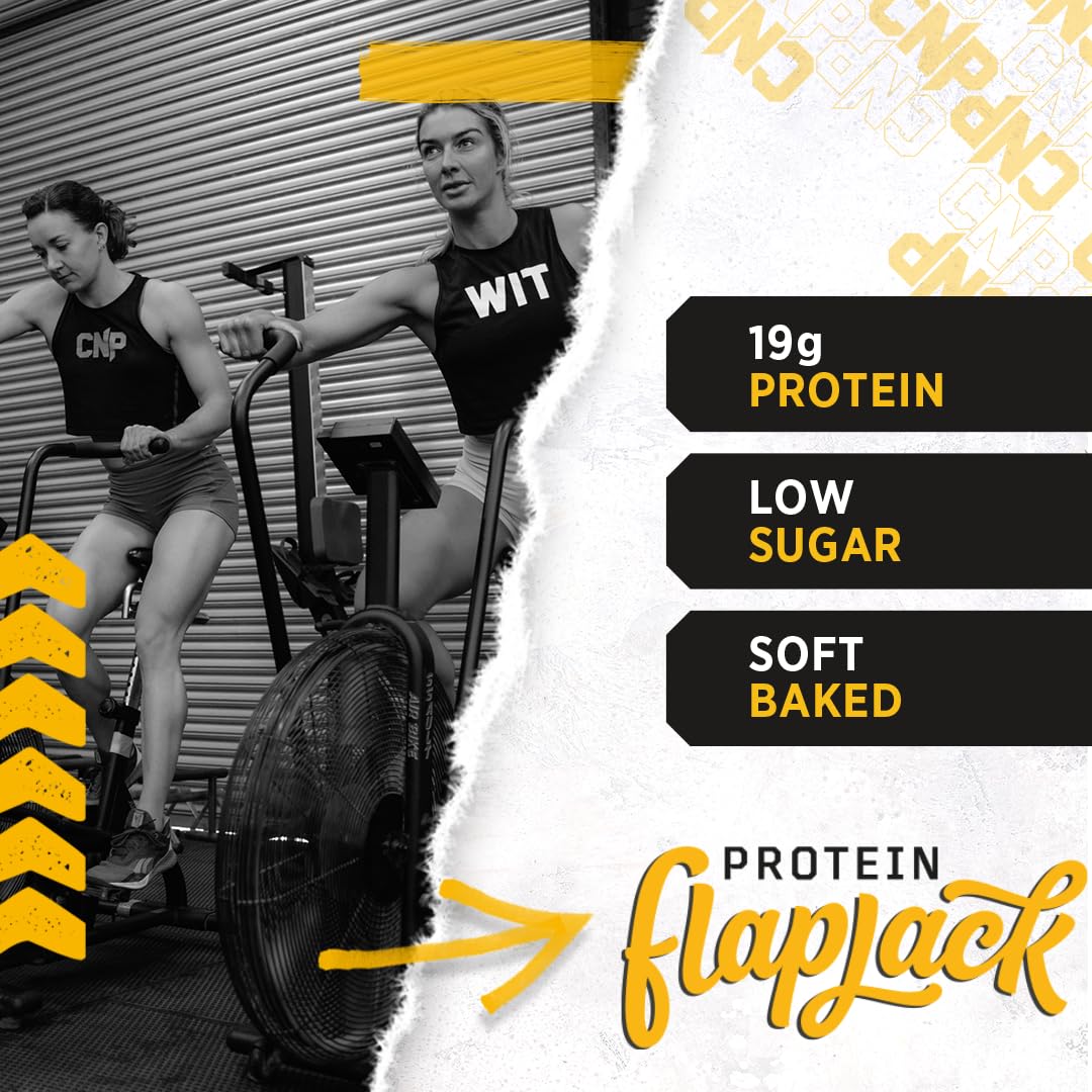 CNP Professional Protein Flapjack - 12 Pack (75g Each) - Salted Caramel Flavor - High Protein Snack Bars for Fitness, Energy & Weight Loss - Perfect for Gym, Hiking & On-the-Go Nutrition