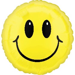 45cm Standard HX Smile Face Balloon - Happy Birthday Party Decorations, Baby Shower, Wedding & Celebration Balloons for Indoor Outdoor Events