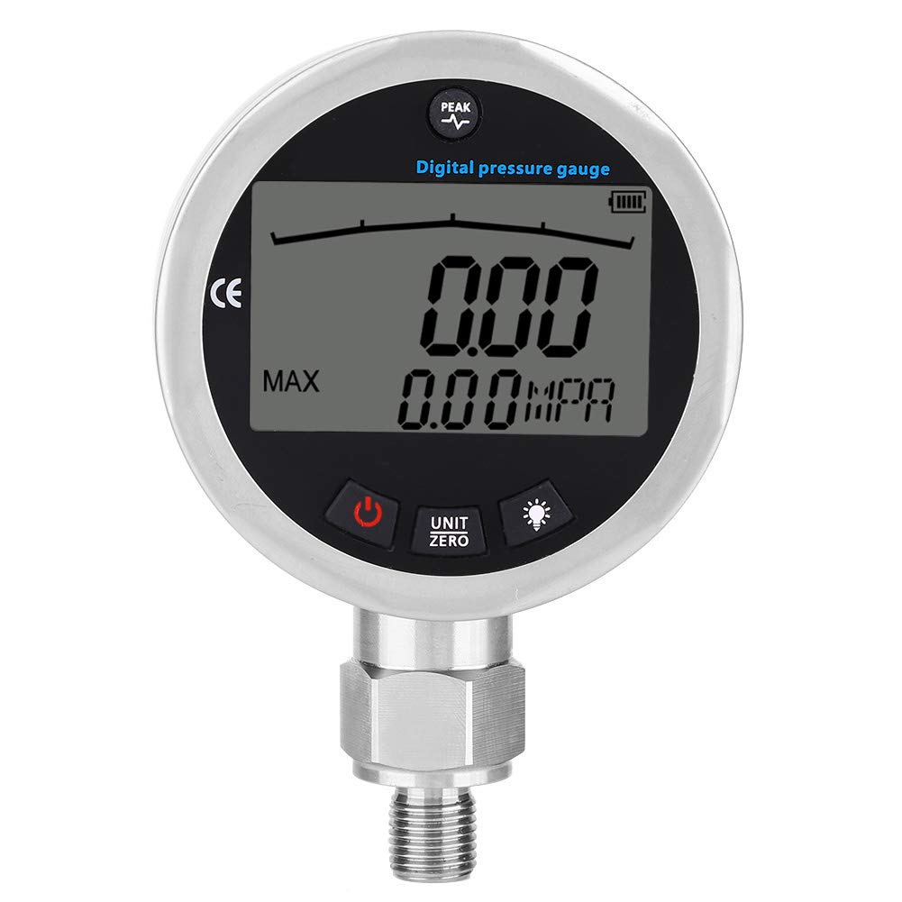 01 Meter Digital Pressure Gauge - Accurate Pressure Tester for Industrial & HVAC Use - Perfect for Hydraulic Systems, Air Compressors & Water Pumps