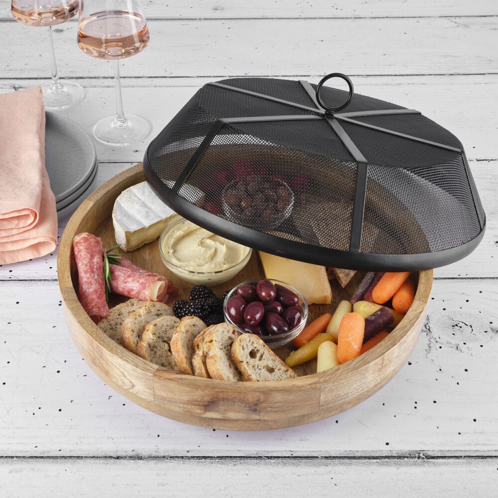 Rotating Lazy Susan Serving Tray with Removable Cover - Perfect for Dining Tables, Buffets, and Kitchen Organization