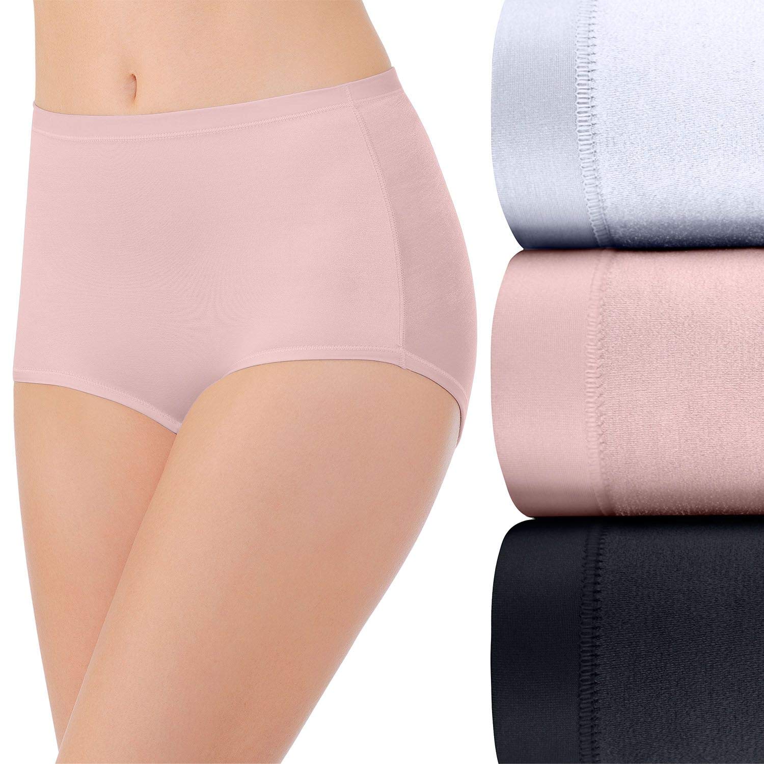Vanity Fair Women's Body Caress Brief - Soft Cotton Underwear for Everyday Comfort | Perfect for Work, Lounge & Sleep