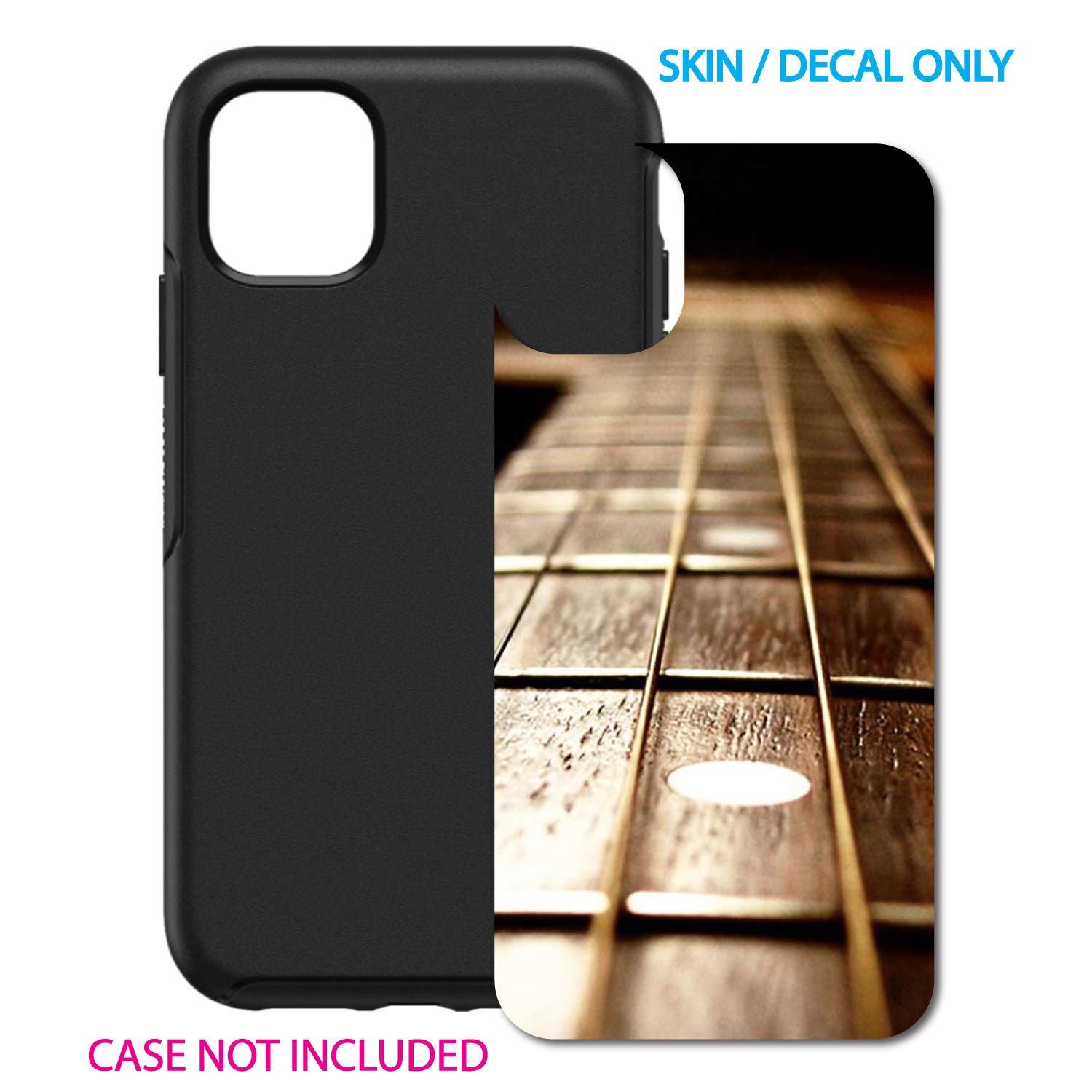 DistinctInk Custom Skin Decal for OtterBox Symmetry iPhone 11 Pro Case (5.8 Inch) - Guitar Strings Design | Protective Cover for Daily Use, Travel & Work