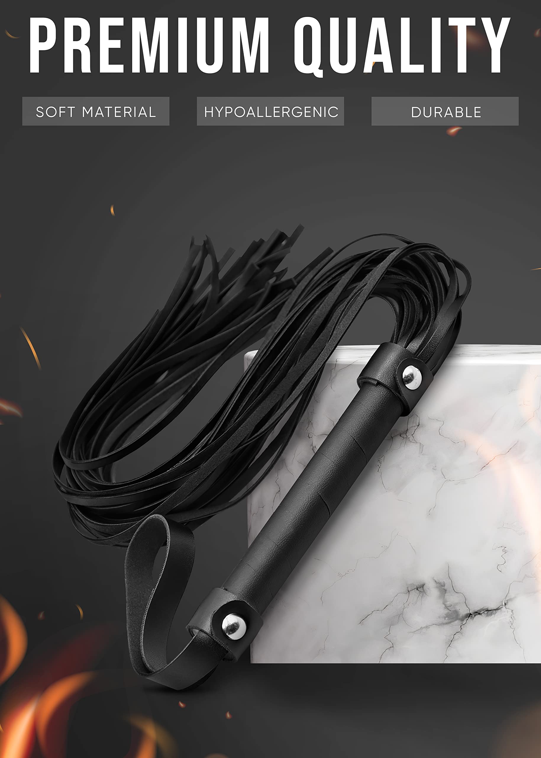 Premium BDSM Whip Flogger for Couples - Sensual Bondage Spanking Paddle for Adults - Enhance Intimacy & Role Play in the Bedroom