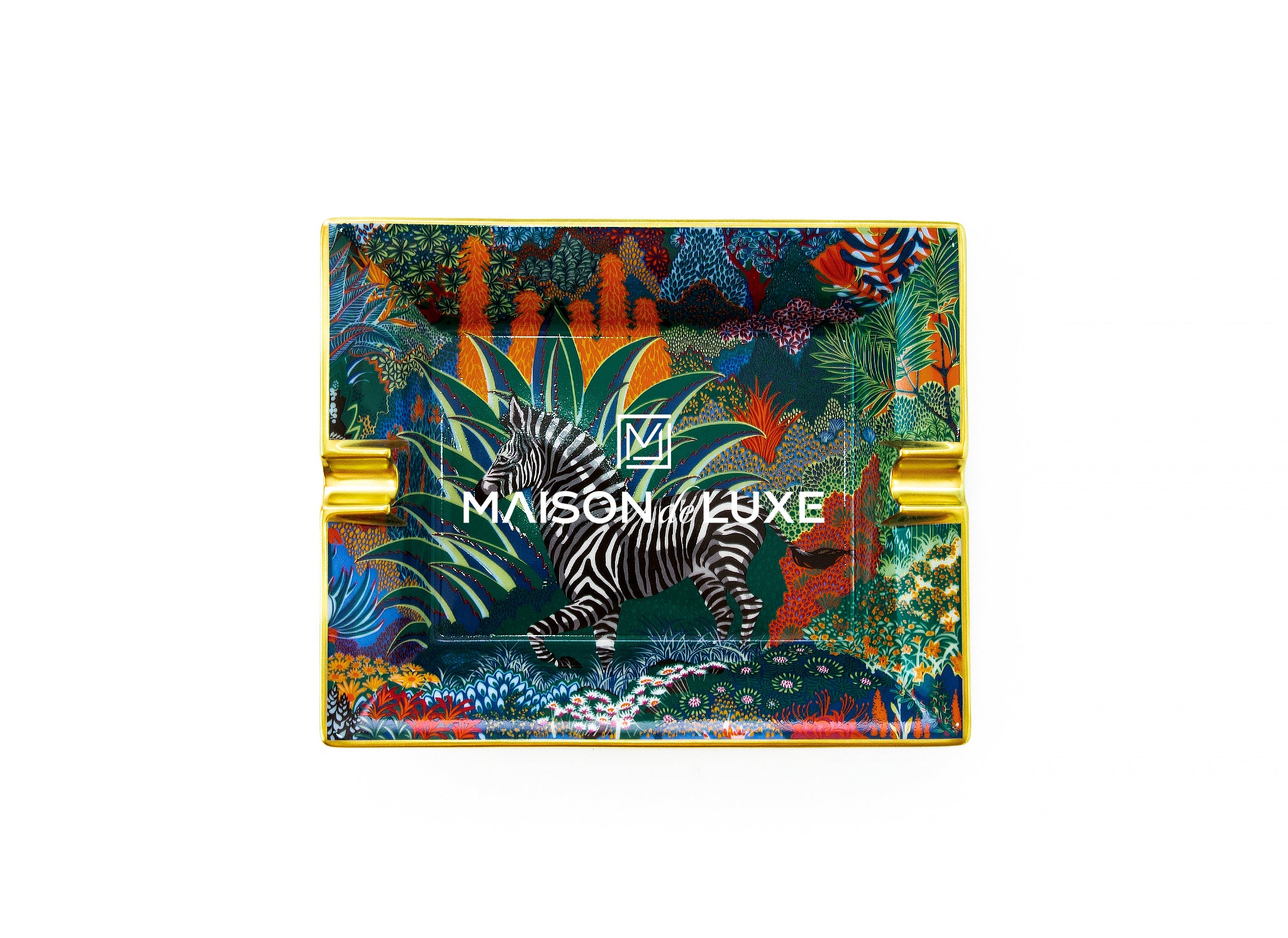 Hermes Classic Mountain Zebra Ashtray - Luxury Home Decor for Smoking Accessories | Perfect for Cigar Lovers & Modern Living Rooms