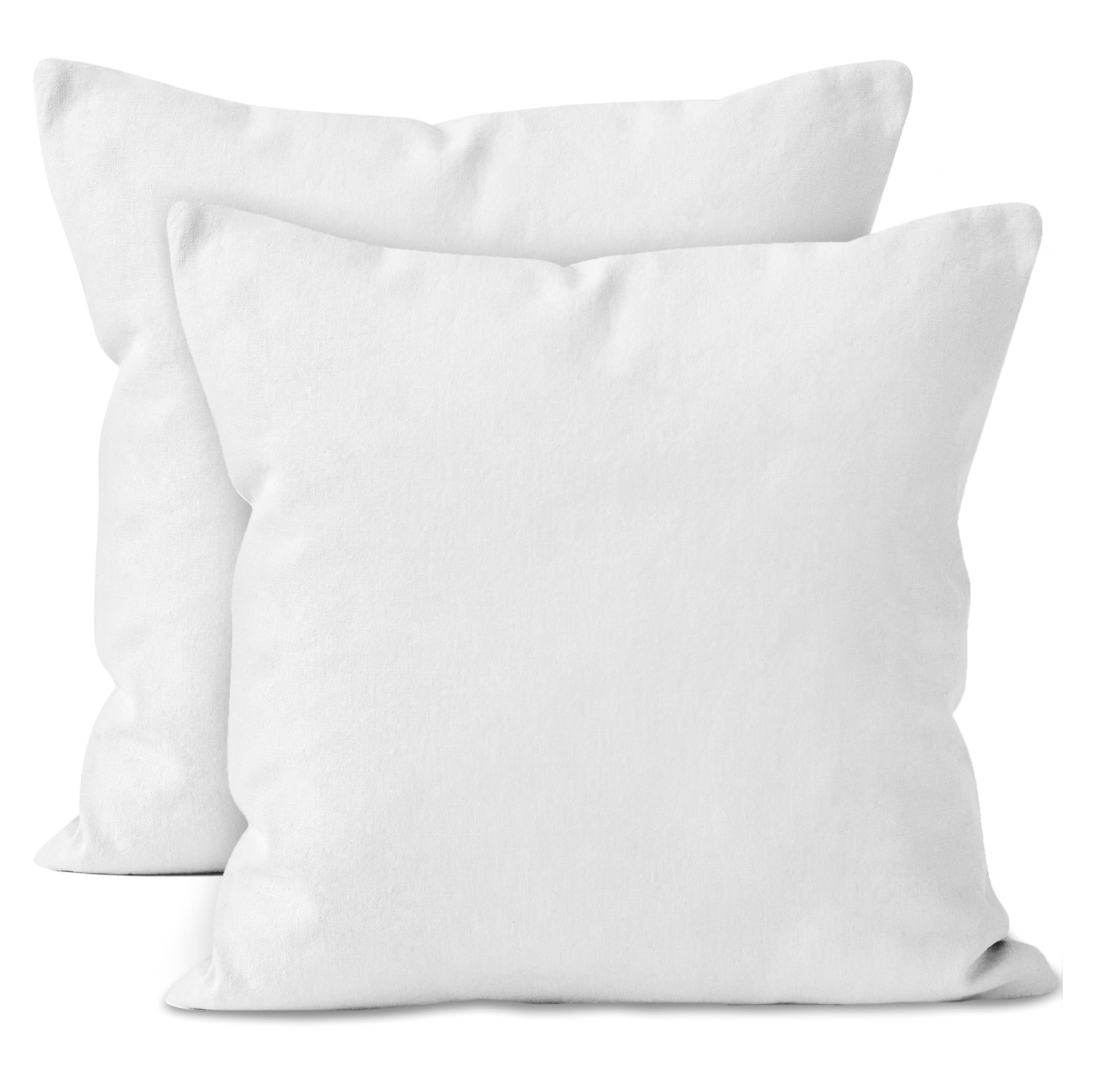 Encasa XO Throw Pillow Covers 24x24 Inches Set of 2 - White Cotton Decorative Cushion Covers with Improved Zippers for Living Room, Bed, Sofa & Couch | No Inserts Included | Perfect for Home Decor, Accent Pillows and Interior Design Styling