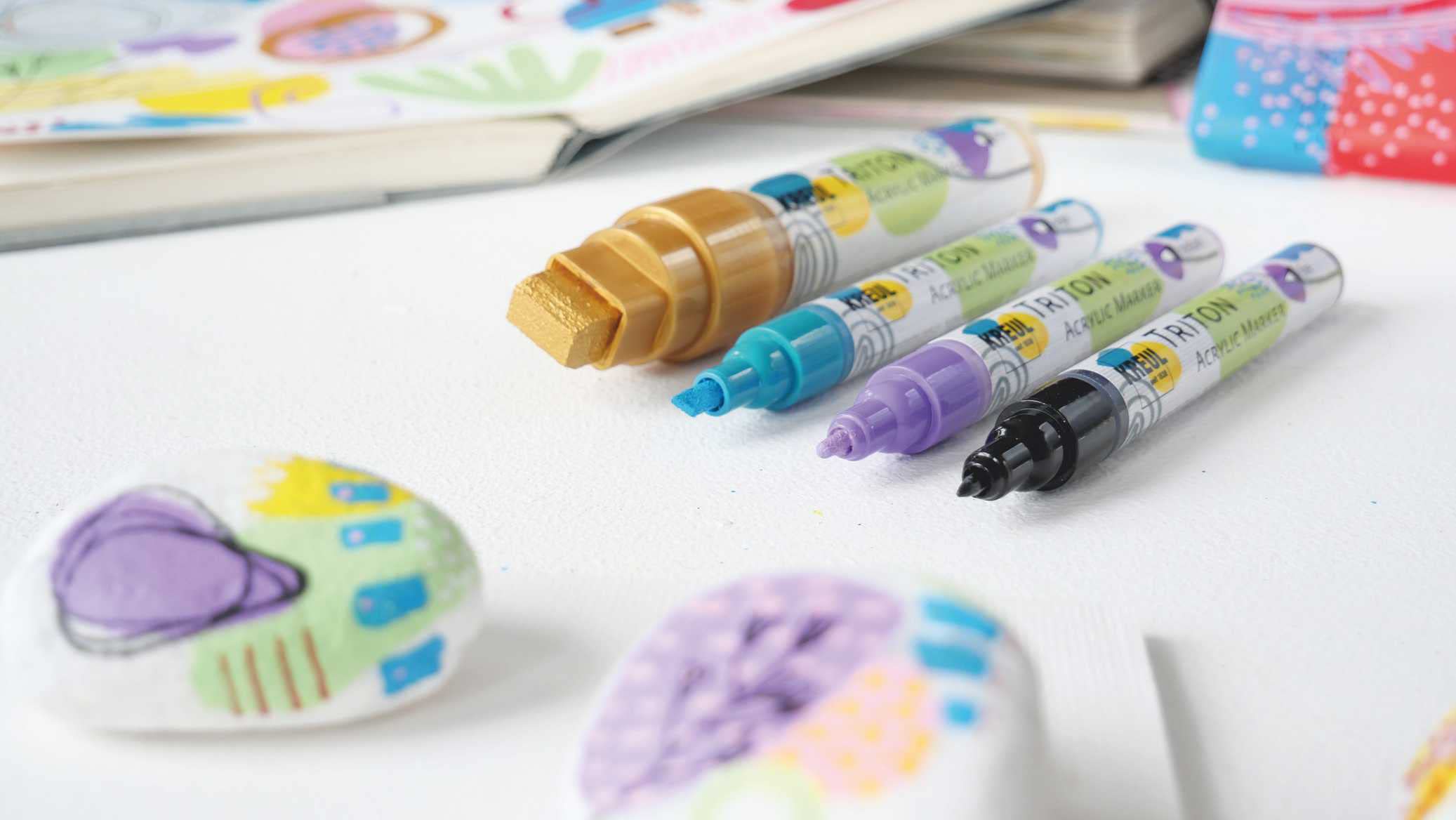 Solo Goya Triton Acrylic Paint Marker - Chisel Tip 1-4mm Violet Red - Perfect for DIY Crafts, Sign Making & Art Projects