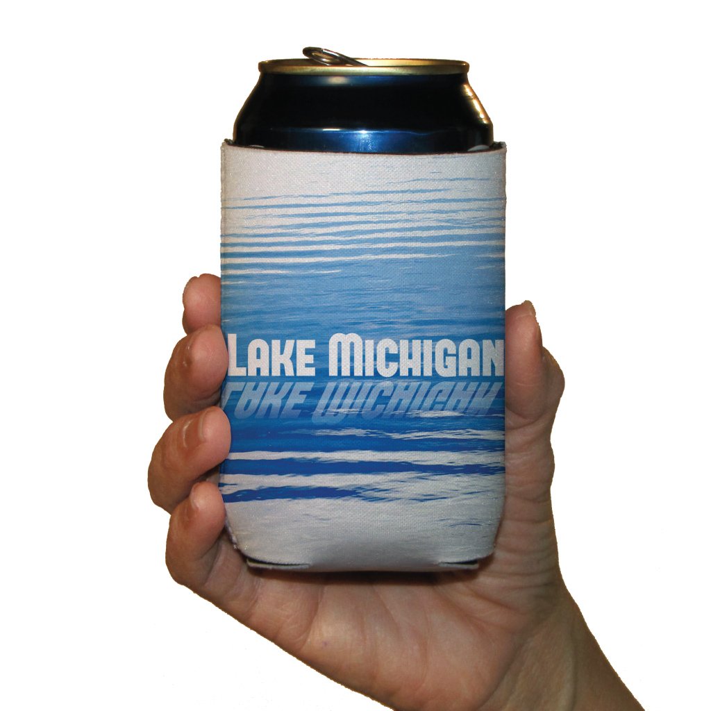 VictoryStore 6-Pack Insulated Can & Beverage Coolers - Lake Michigan Design, Perfect for Beach, Picnics & Outdoor Parties - Keep Drinks Cold for Hours