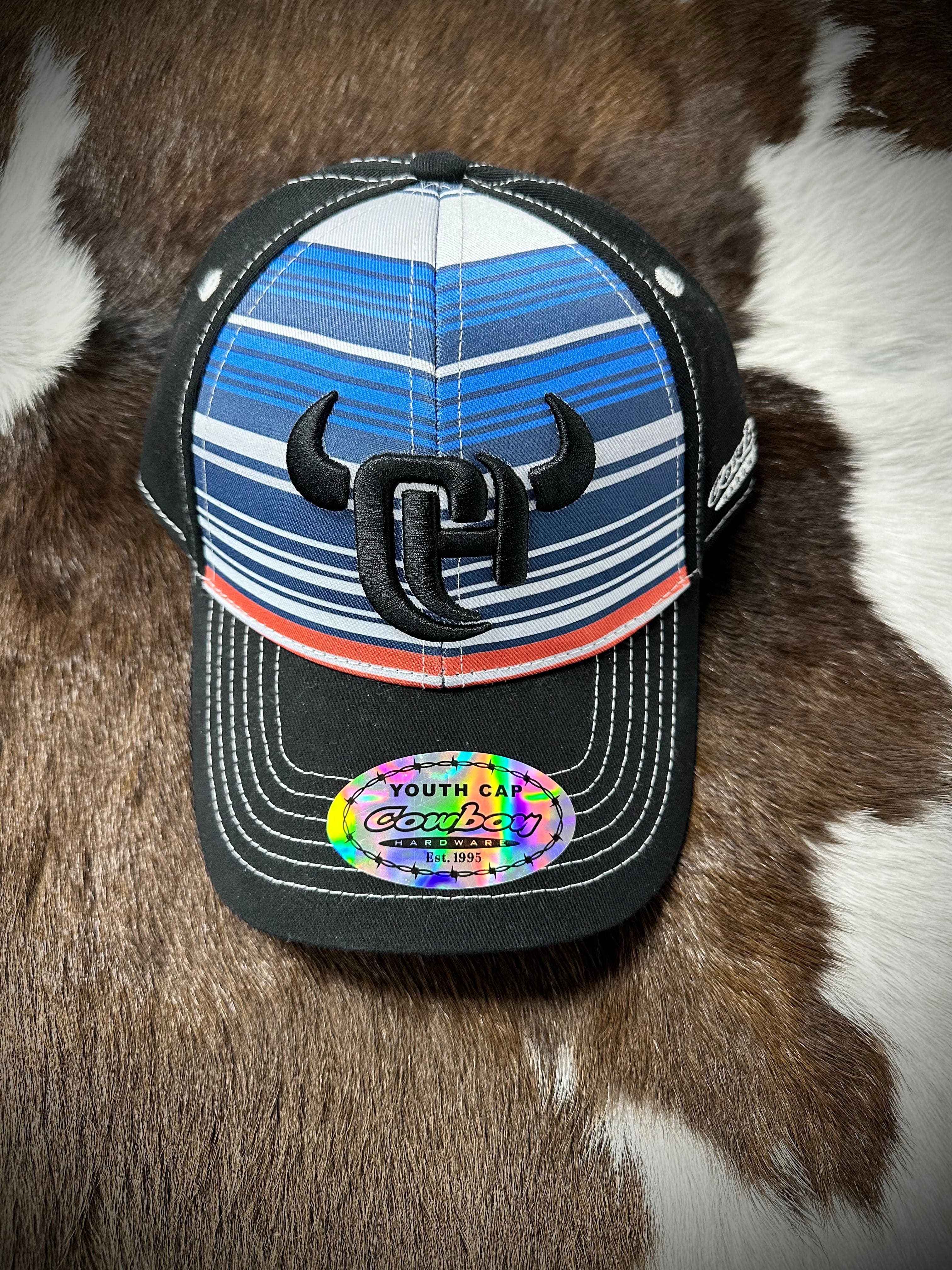 Youth Serape Black & Blue Cowboy Hat - Western Style Ball Cap for Boys & Girls | Perfect for Rodeo, Halloween, and Country-Themed Events