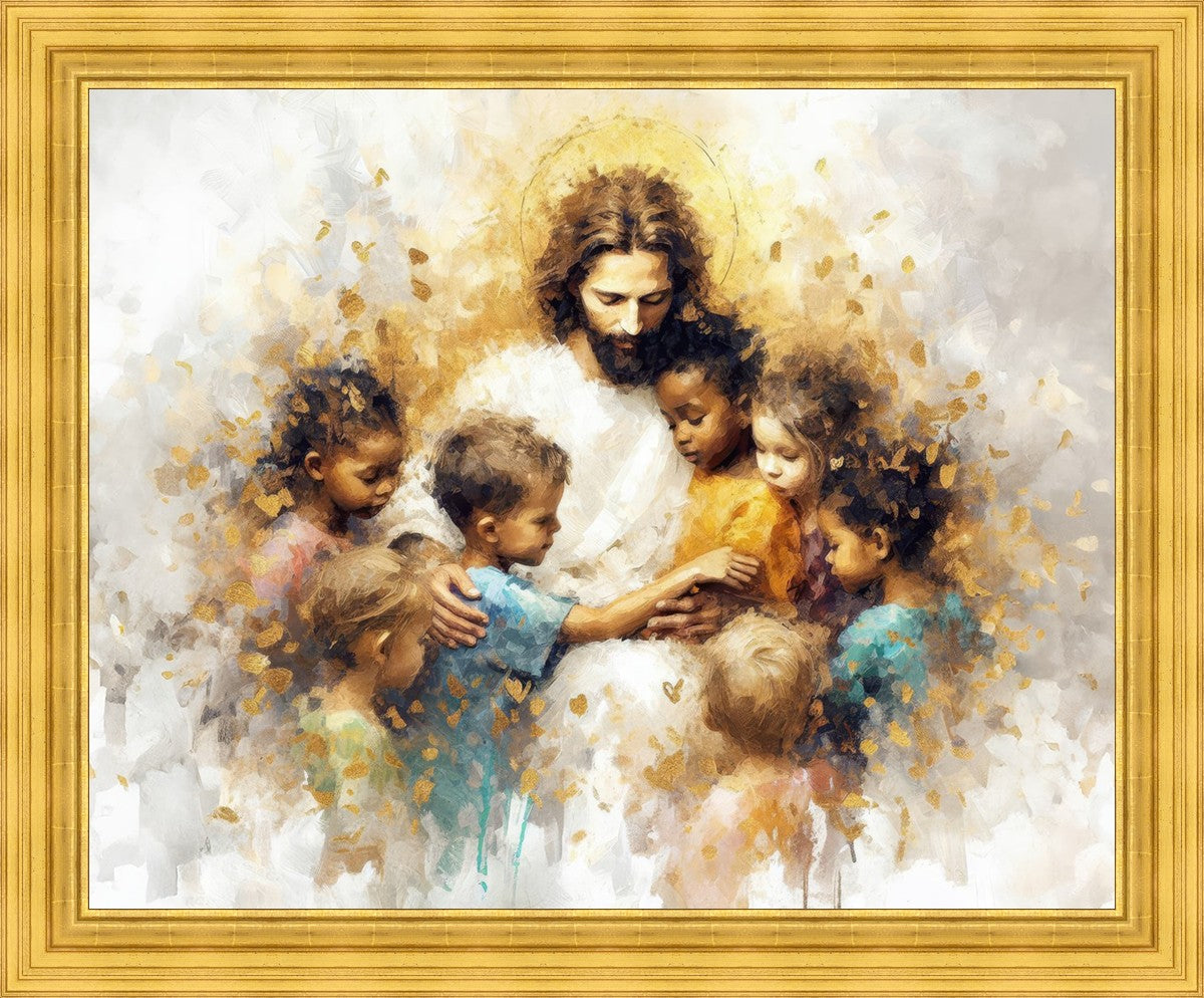 Become Like Little Children - Inspirational Large Wall Art Decor for Nursery, Kids Room & Sunday School - Perfect Christian Gift for Baptism & Baby Showers