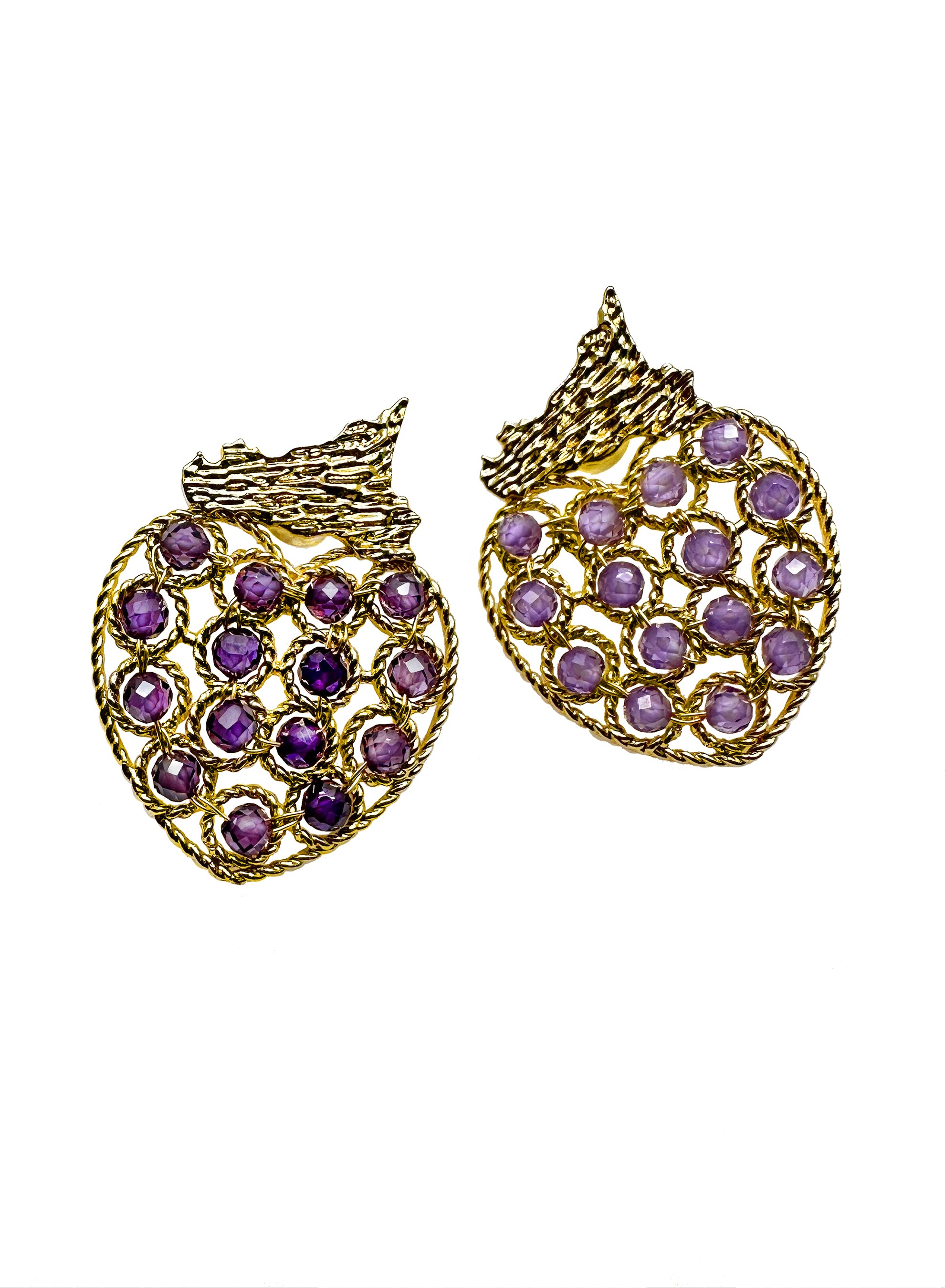 Strawberry-Shaped Amethyst Statement Earrings for Women | Elegant Purple Gemstone Jewelry | Perfect for Parties, Weddings & Special Occasions