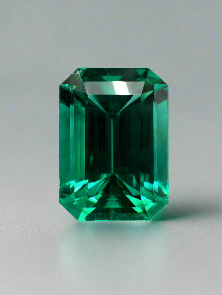 4.10 Carat AAA+ Vivid Bluish Green Natural Brazilian Loose Emerald Gemstone - Perfect for Jewelry Making, Engagement Rings & Luxury Gifts