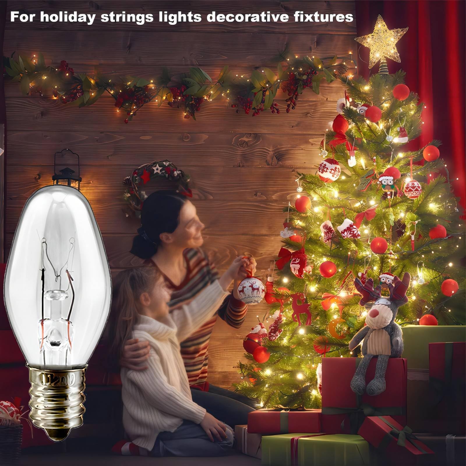15W Salt Lamp Bulbs - Dimmable C7 Replacement Bulbs for Scentsy Wax Warmers & Himalayan Salt Lamps (24 Pack) - Perfect for Aromatherapy, Bedroom Night Light & Home Decor