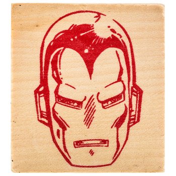 Marvel Iron Man Face Wood Stamp - DIY Craft Stamps for Scrapbooking, Card Making, and Home Decor - Perfect for Superhero Fans and Gift Ideas