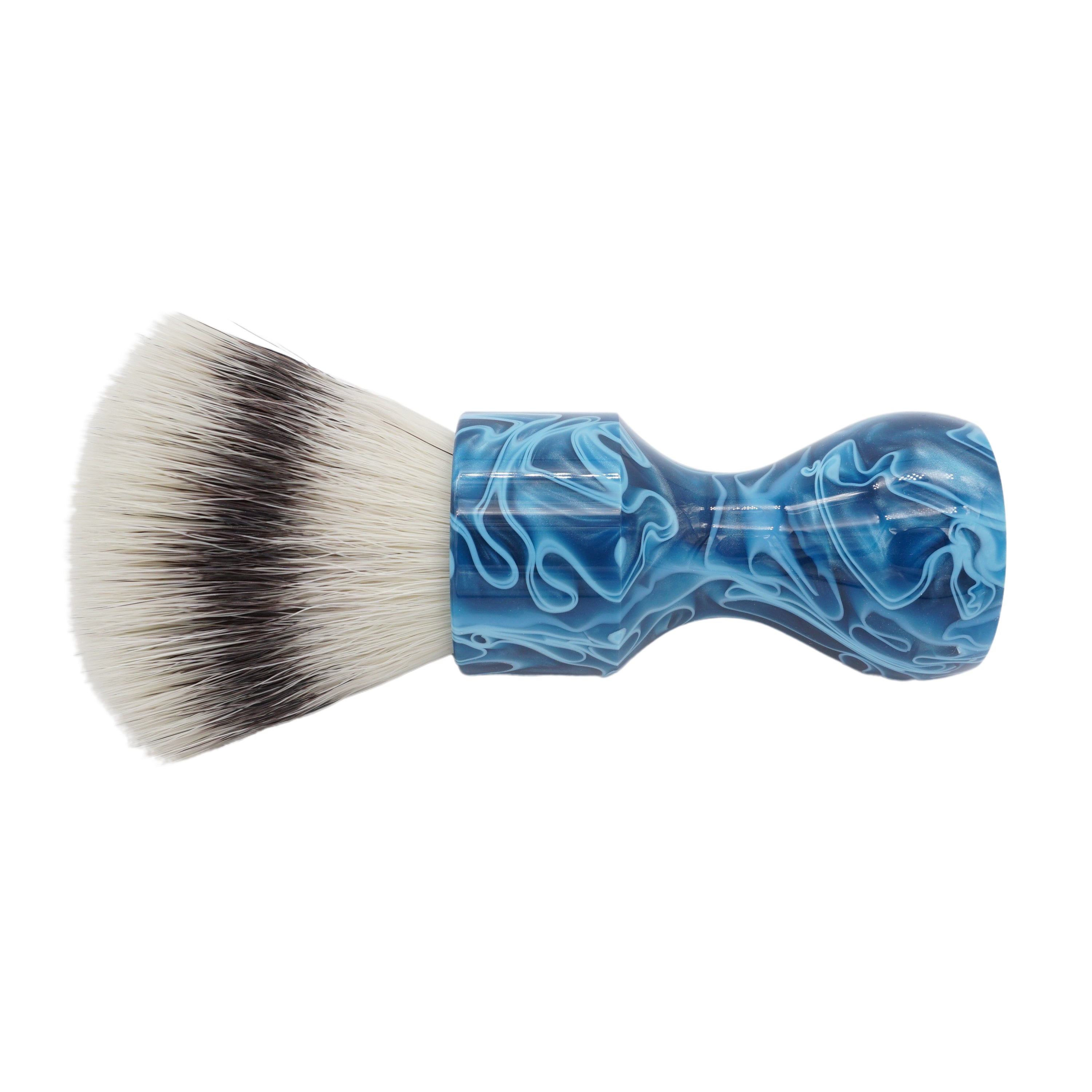 AP Shave Co. 28mm Titanium Fan Synthetic Shaving Brush - Premium Blue Handle for Wet Shaving & Grooming | Perfect for Travel, Home Use & Luxury Shaving Kits