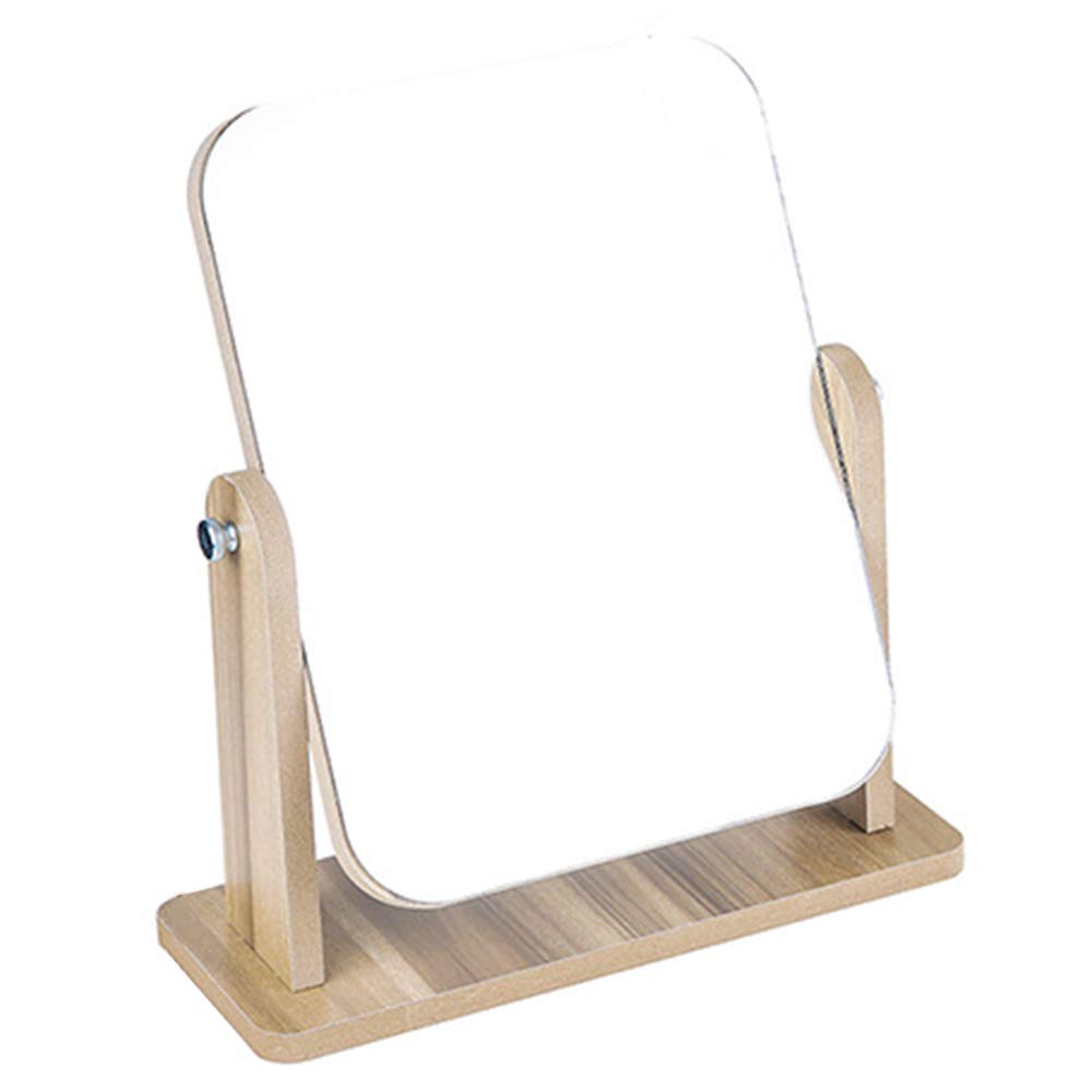 360° Adjustable Wooden Floatant Desk Mirror - Portable Makeup & Shaving Mirror for Bathroom, Living Room, Dressing Table (Large Size) - Perfect for Home, Salon & Travel Use