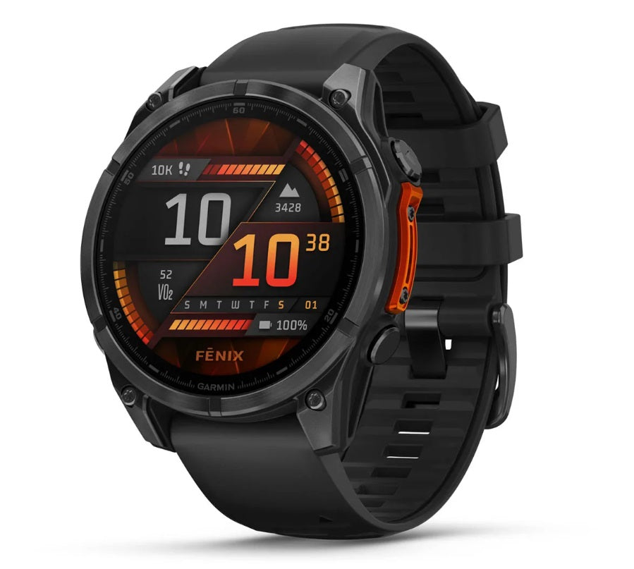 Garmin fenix 8 GPS Smartwatch 47mm Slate Gray with Black Silicone Band - Outdoor Sports, Running, Hiking & Fitness Tracking Watch for Men & Women