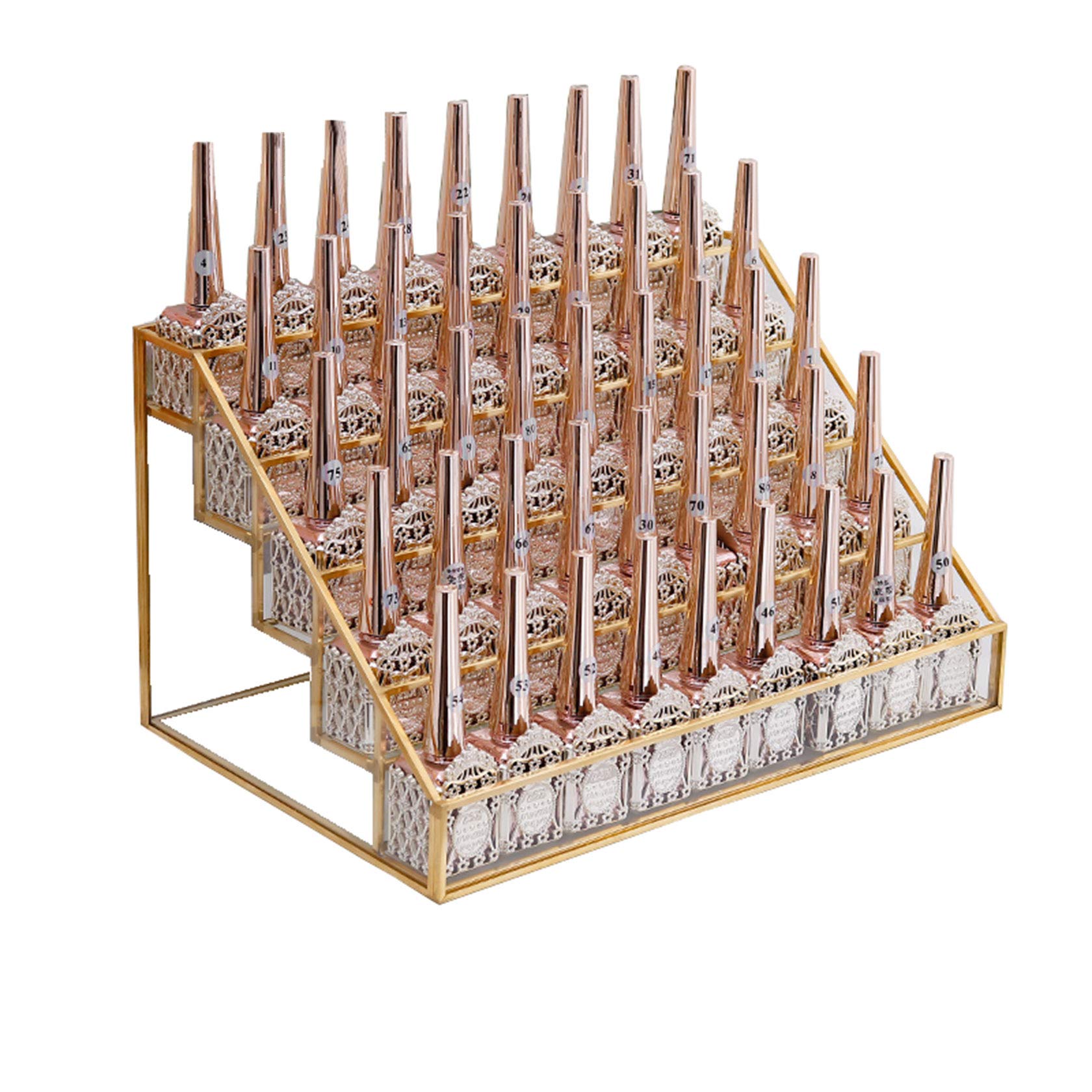 KYEEY 6-Tier Wall Mount Nail Polish Organizer & Display Rack - Multi-Purpose Storage for Eyeglasses, Essential Oils, Makeup Brushes - Perfect for Salon, Bathroom, Bedroom Organization