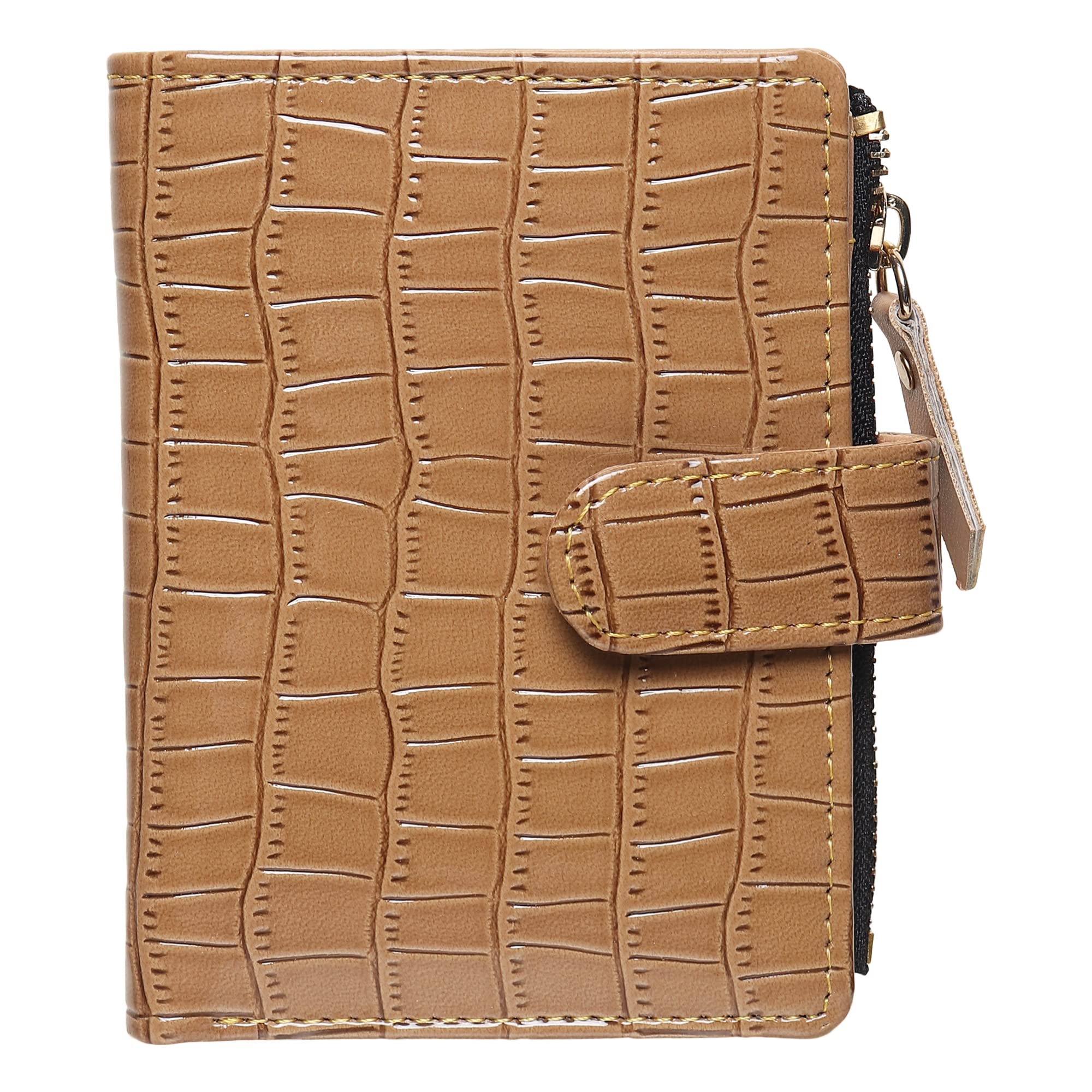 TnW Small Women's Wallet - PU Leather Multi-Function Wallet with Credit Card Slots & Coin Purse Zipper - Compact Secure Card Holder for Women (Beige) | Perfect for Everyday Use, Travel & Gift Giving