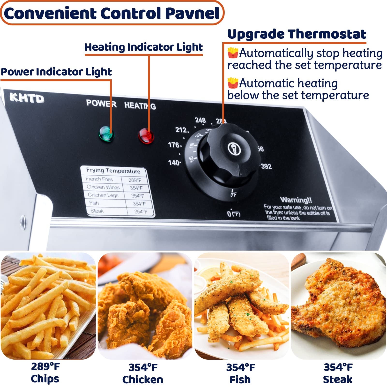 Commercial Deep Fryer with Basket - 3400W 12.7QT/12L Stainless Steel Electric Oil Fryer with Temperature Control - Large Capacity Detachable Countertop Fryer for Restaurant, Home Kitchen & Catering Use