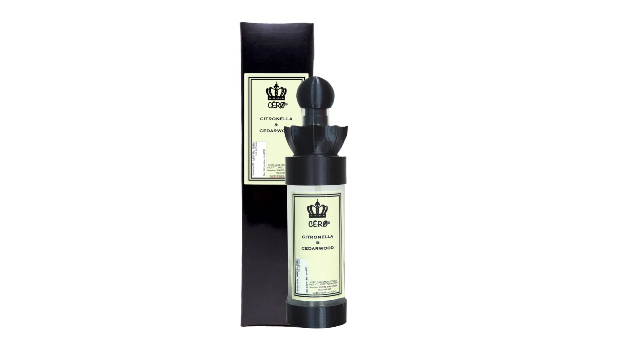 CERO CITRONELLA & CEDARWOOD Perfume Spray 100ml - Natural Insect Repellent & Aromatic Fragrance for Outdoor Activities, Camping, and Home Use