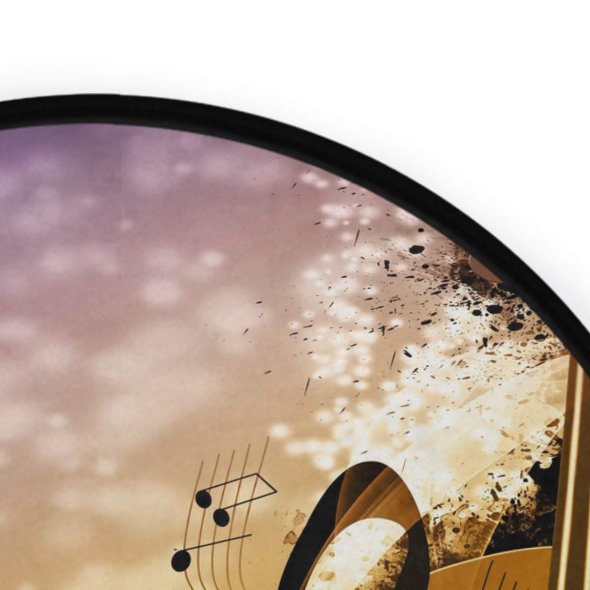 ALAZA Music Notes Piano Guitar Abstract Round Area Rug - 3' Diameter (92 cm) for Living Room, Bedroom, Nursery & Music Studio Decor - Soft Non-Slip Floor Mat for Musicians & Music Lovers