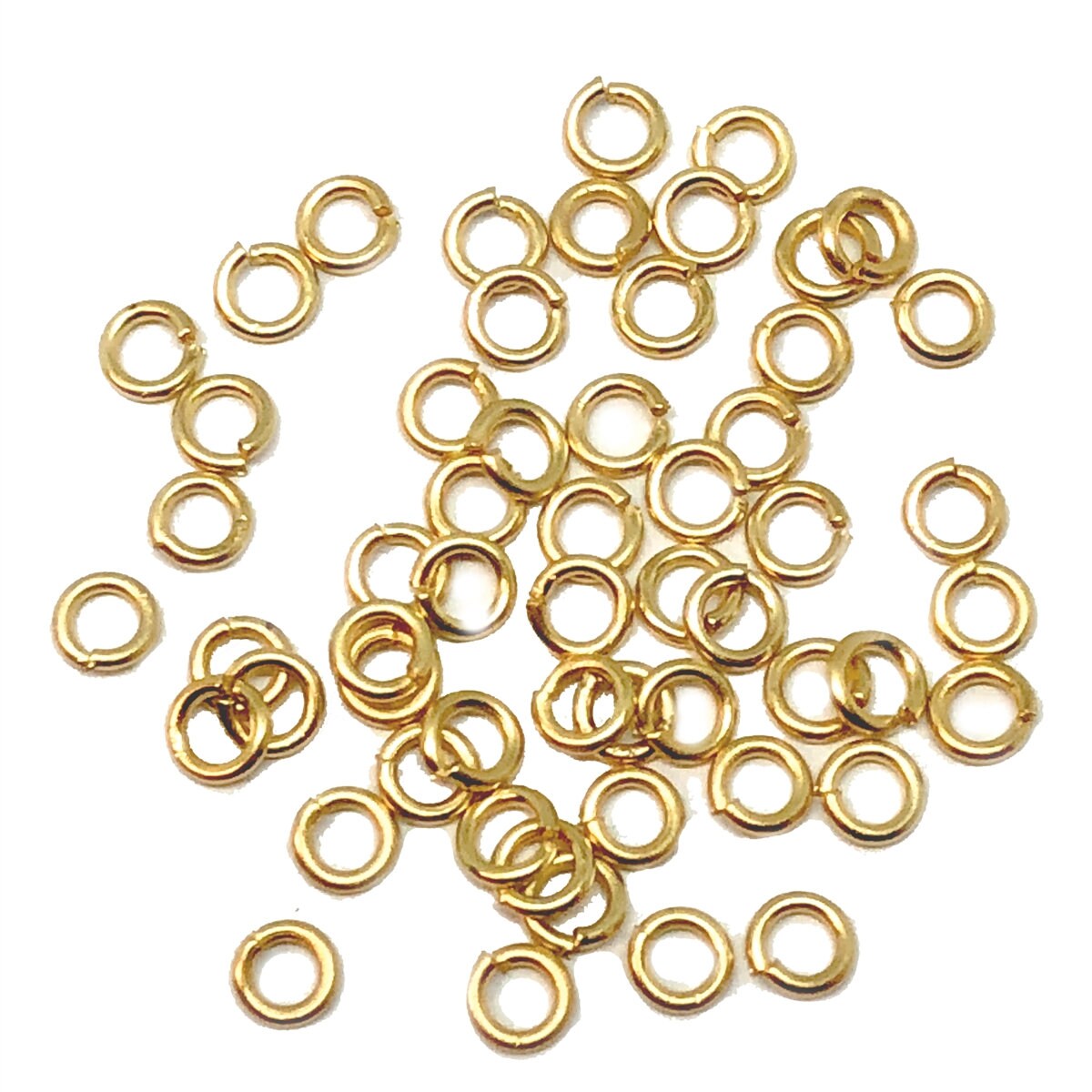 Gold Filled 4.5mm & 5.5mm Round or 4x3mm & 5x3.5mm Oval Jump Rings - 10 Pack Bulk Jewelry Making Supplies | DIY Craft Beading Findings | Affordable Wholesale Gold Tone Connectors for Necklaces, Bracelets & Earrings