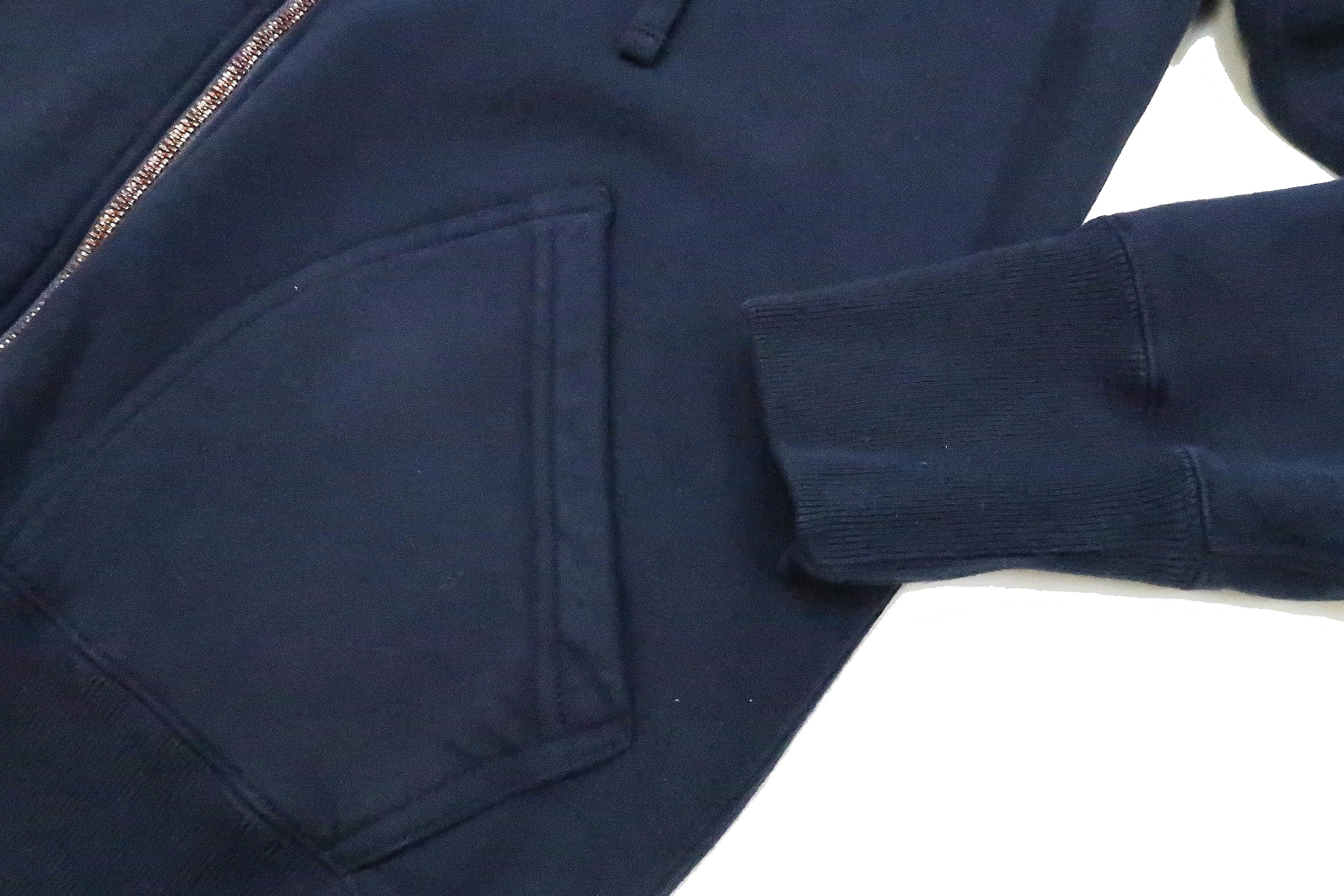 Studio D'artisan Men's Plain Zip-Up Hoodie - Solid Navy Blue Cotton Sweatshirt 8087M for Casual Wear & Street Style