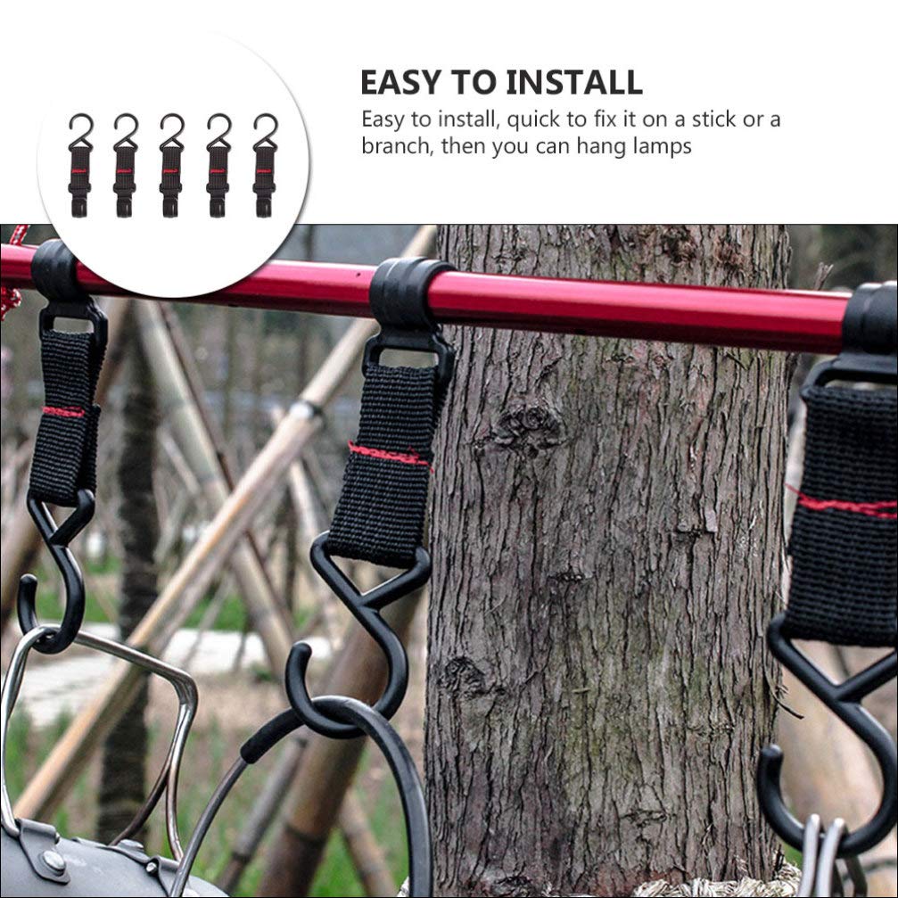 5-Pack Heavy Duty Shelf Hooks for Camping Gear - Durable Storage Hooks & Organizers for Tents, Backpacks, Hiking Equipment - Perfect for Outdoor Adventures, RV Trips & Home Organization