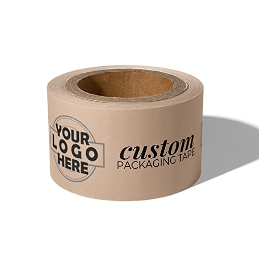 Custom Water Activated Packaging Tape with Personalized Design - Strong Kraft Gummed Paper Tape for Small Business Shipping & Labeling - Perfect for Secure Parcel Sealing & Branded Packaging (30 Feet)
