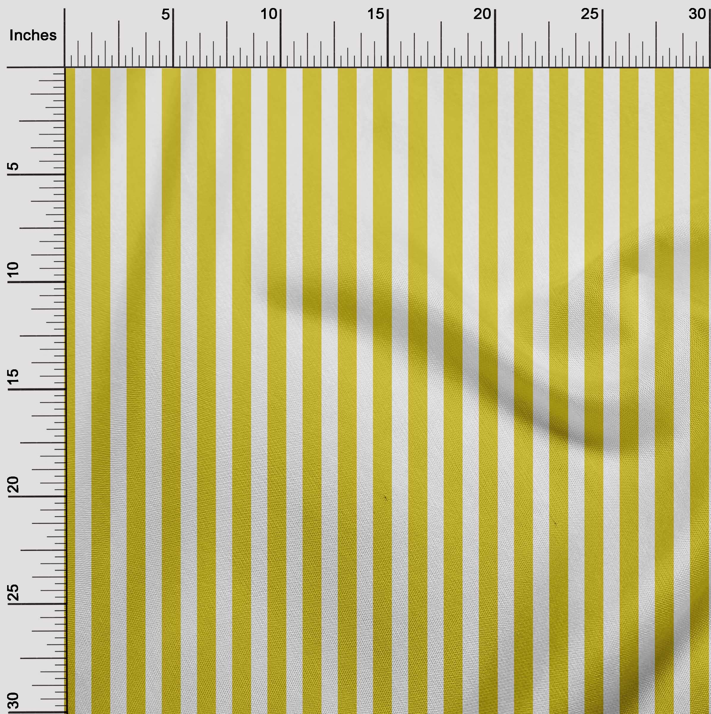 oneOone Rayon Yellow Striped Fabric by The Yard - 56 Inch Wide Printed DIY Sewing Material for Clothing, Dresses & Home Decor Projects