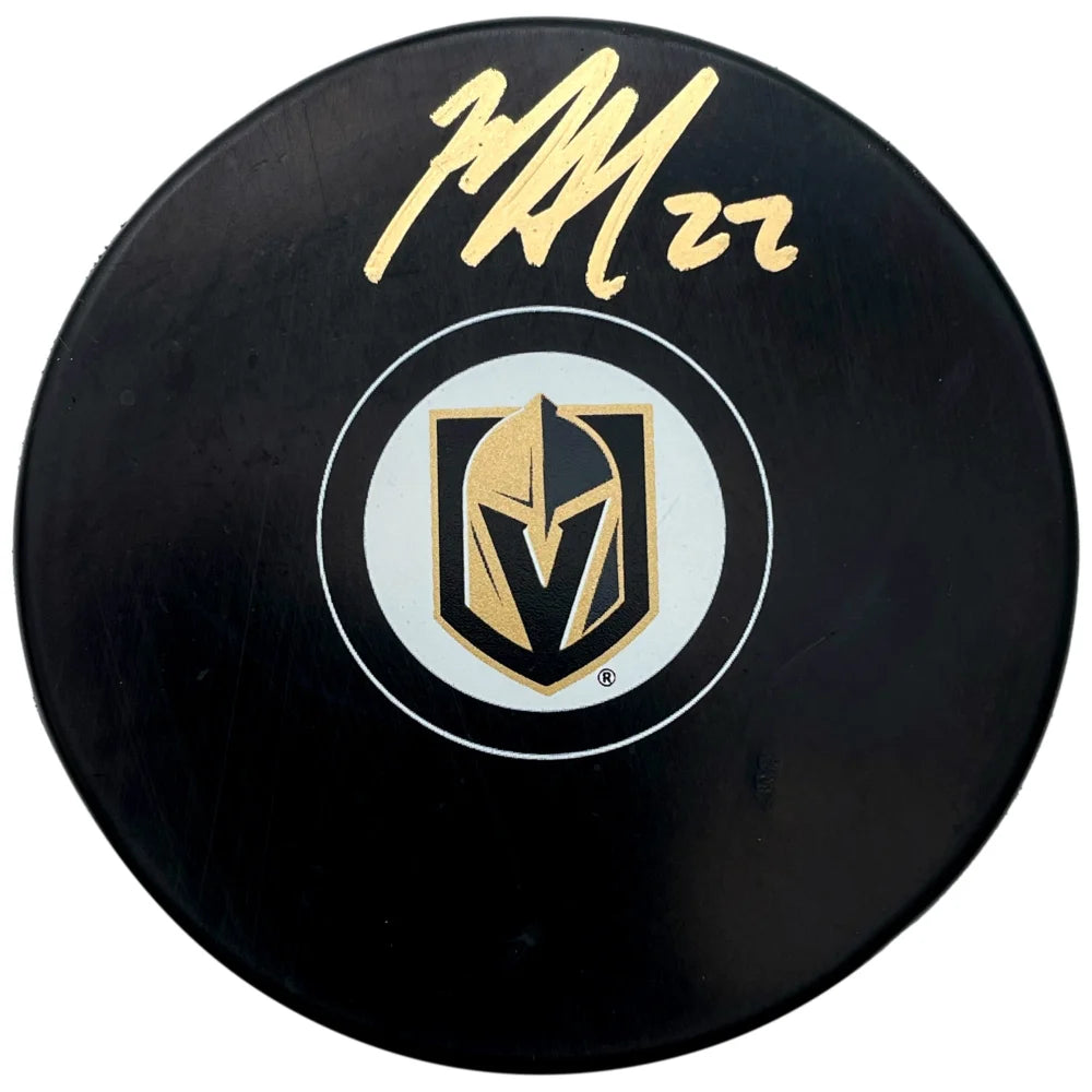 Michael Amadio Autographed Vegas Golden Knights Hockey Puck with COA - Signed NHL Collectible - Perfect for Hockey Fans, Memorabilia Collectors & Sports Decor