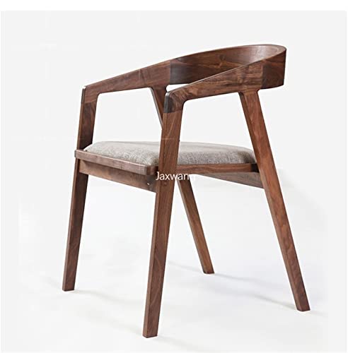 Nordic Modern Minimalist Dining Chairs Set of 2 - Solid Wood Kitchen Chairs with Fabric Upholstery, Comfortable Backrest - Perfect for Dining Room, Kitchen, Home Office & Study (Dark Brown)