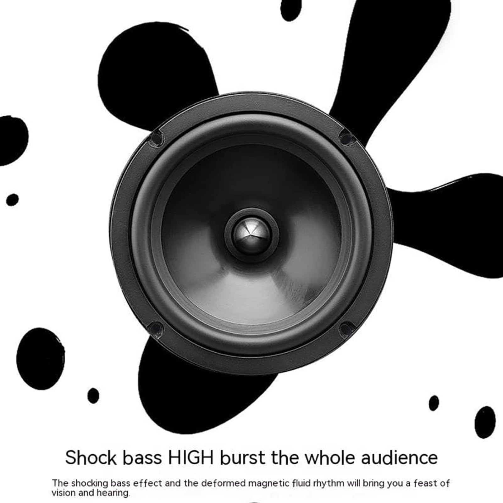 360° Dancing Ferrofluid Magnetic Speaker - Wireless Bluetooth Connection with Shocking Bass & 3D Stereo - 304 Mirror Back Design - Perfect for Home, Office, TV & Computer Desktop Decor - Great for Parties, Gaming & Relaxation