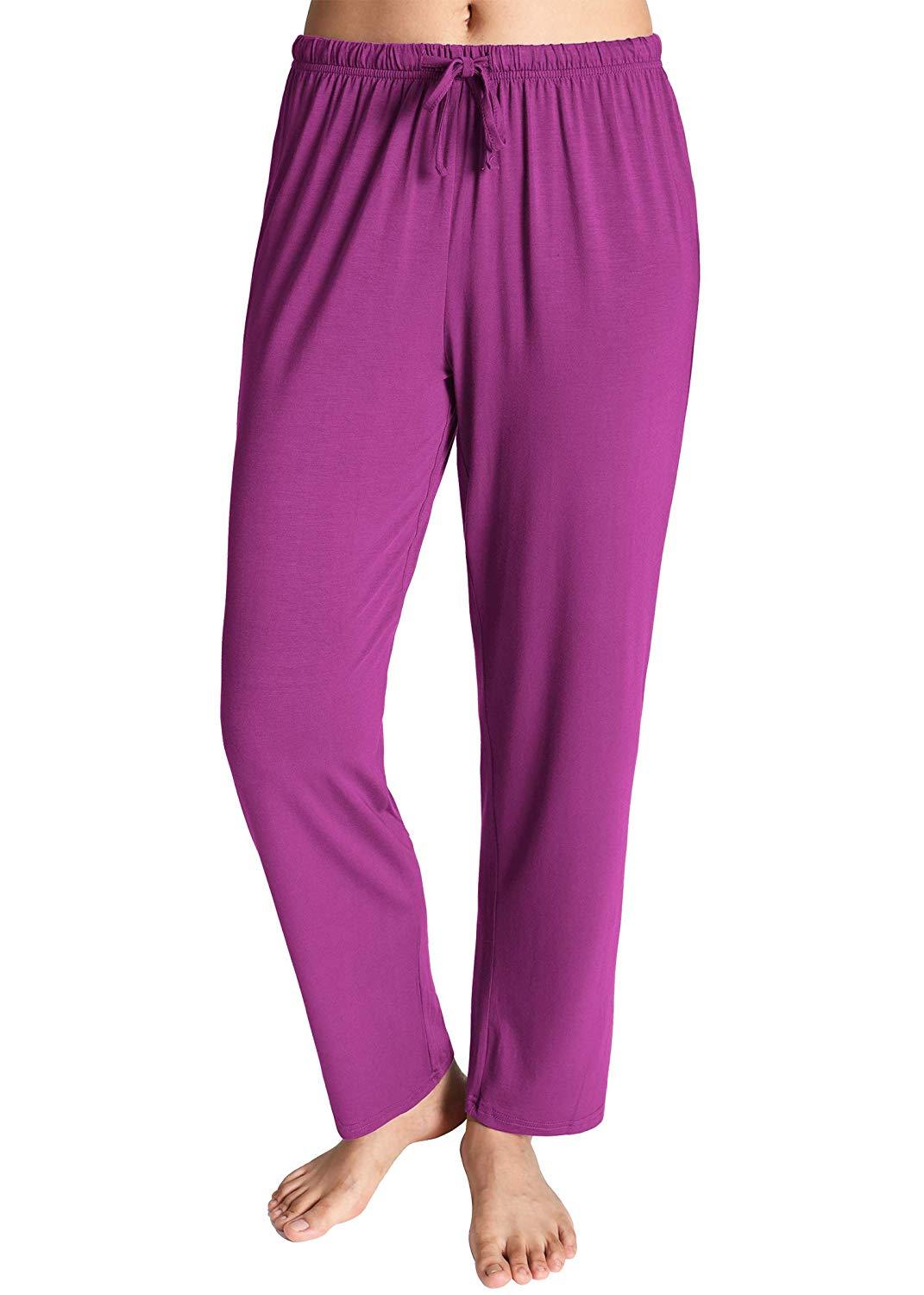 Soft & Breathable Women's Bamboo Knit Pajama Pants - Cozy Loungewear for Sleep, Yoga & Relaxation at Home