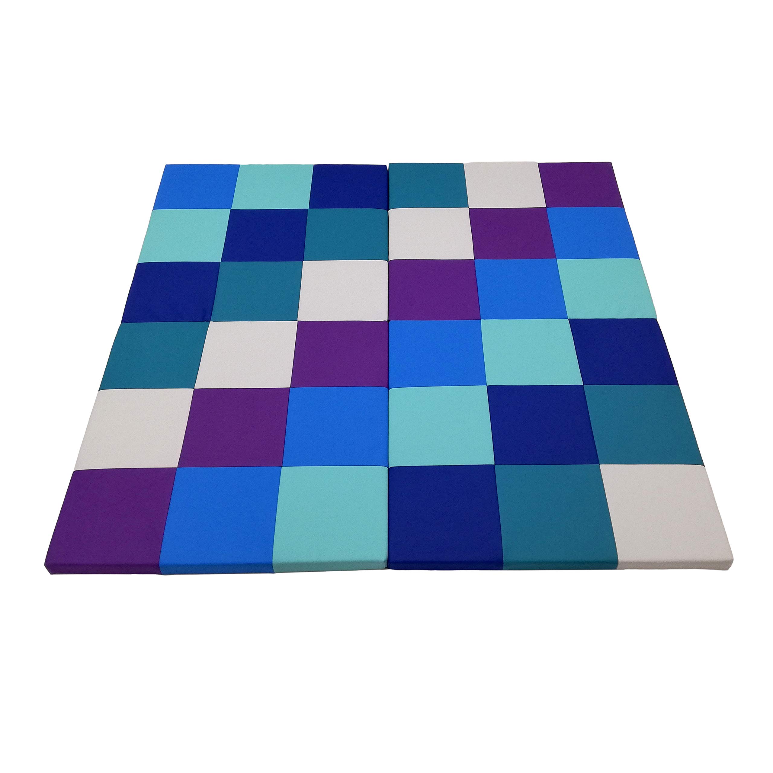 FDP 4-Section Foldable Baby Play Mat - Soft Foam for Tummy Time & Toddler Activities (Purple) - Perfect for Nursery & Daycare
