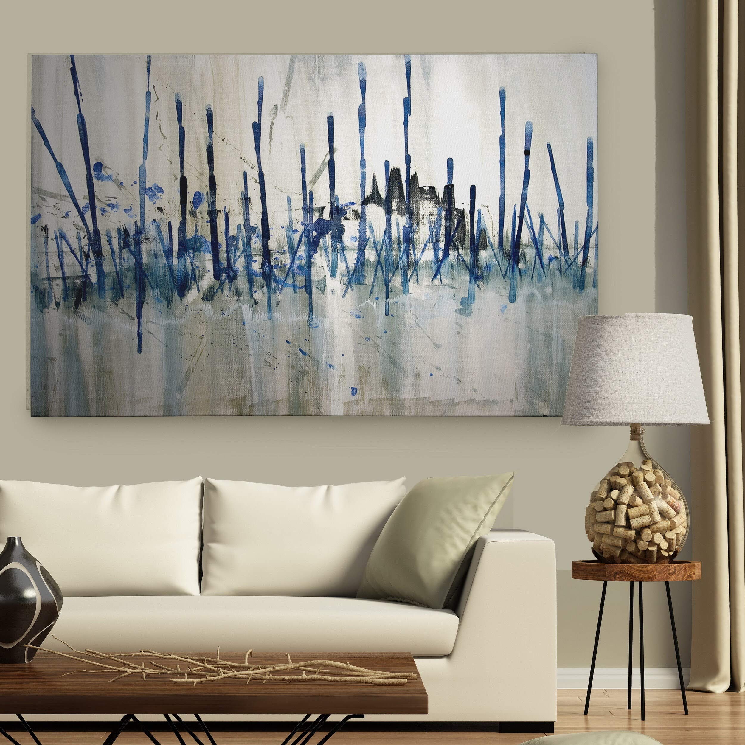Wexford Home Abstract Wall Art Oil Painting Canvas Print - Modern Wall Decor for Bedroom, Bathroom, Kitchen, Living Room & Office - Contemporary Ready-to-Hang Wall Art - Marshes Edge 32x48 Inches - Perfect for Home Decor & Interior Design