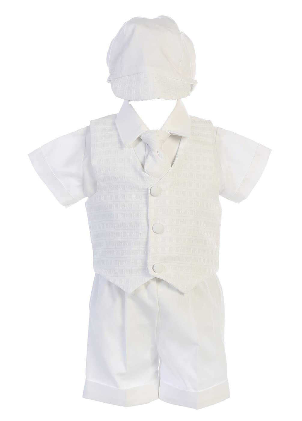 Baby Boy Christening Outfit - Baptismal Vest & Shorts Set for Infant Boys | Ropa de Bautizo para Niño | Perfect for Church Ceremonies & Special Occasions
