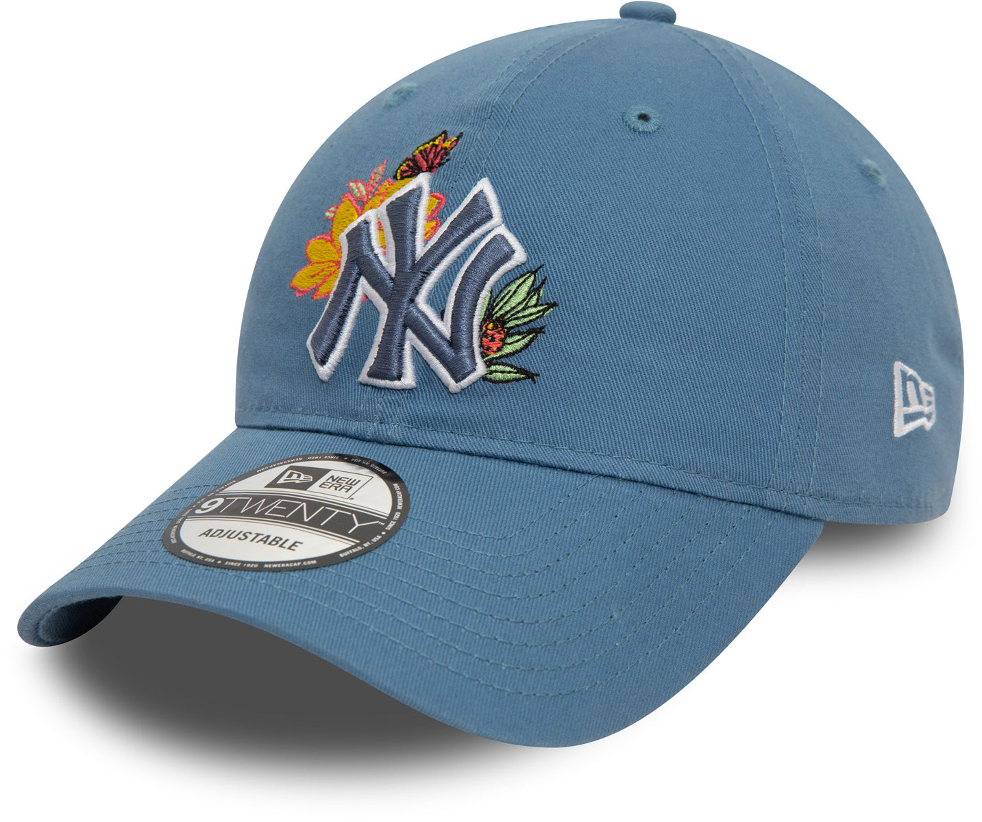 New York Yankees New Era 9Twenty MLB Floral Blue Baseball Cap for Men & Women - Adjustable Snapback Hat for Baseball Fans, Streetwear Fashion & Outdoor Activities
