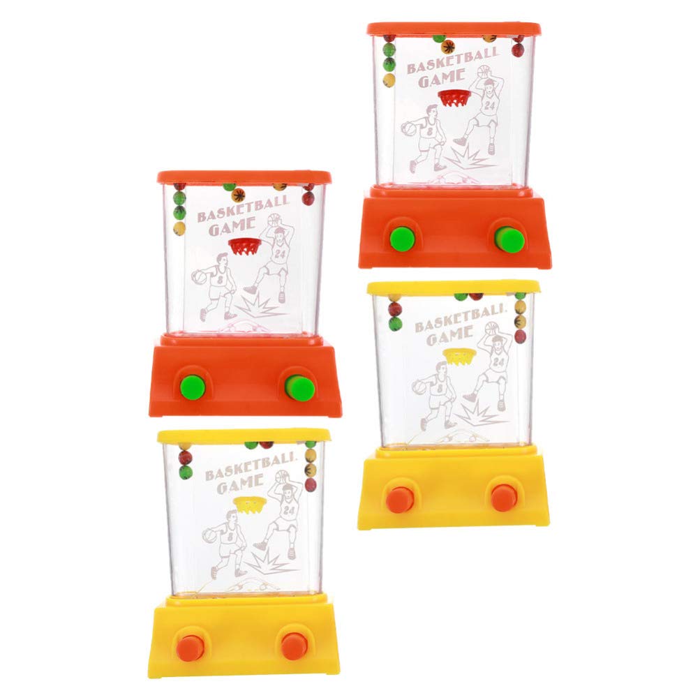 Toyvian 4pcs Handheld Water Game Set - Mini Water Ring Toss & Basketball Aqua Arcade Toy for Kids & Adults - Retro Outdoor Pool Party Games - Perfect for Easter, Birthday Parties & Summer Fun (Random Color)
