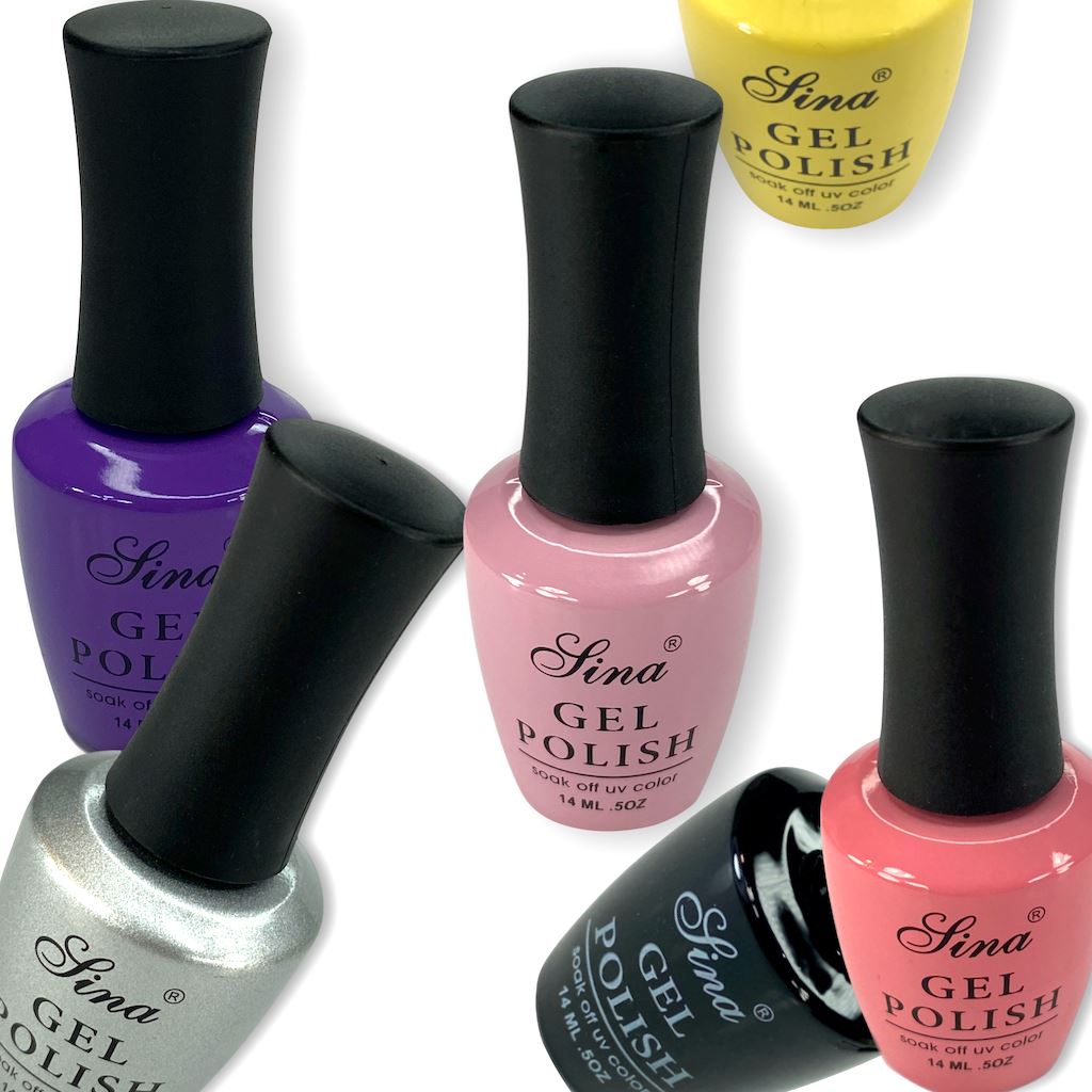 SINA 4 Colors Gel Nail Polish Set - Long Lasting & High Shine Nail Art Kit for Home & Salon Manicure